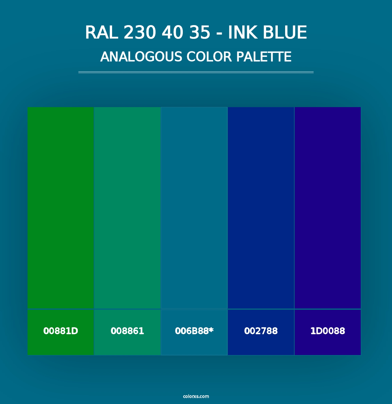 RAL 230 40 35 - Ink Blue - Analogous Color Palette