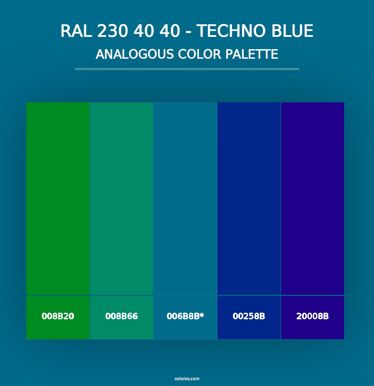 RAL 230 40 40 - Techno Blue - Analogous Color Palette