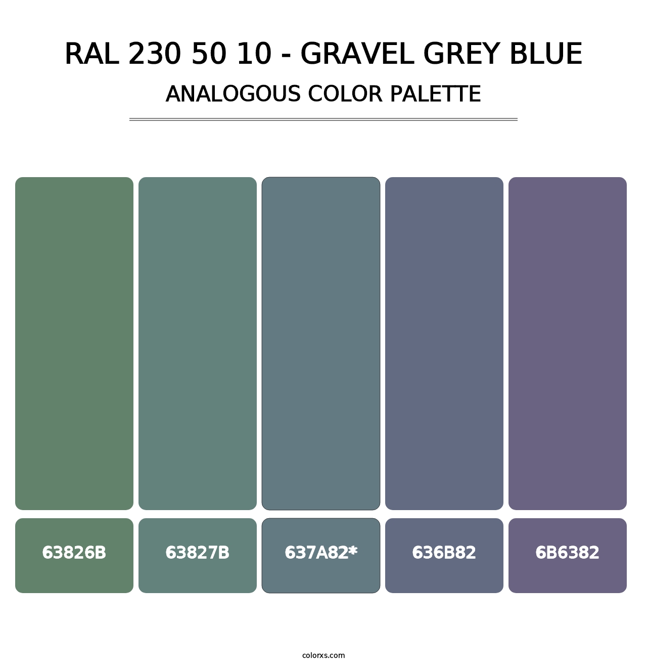 RAL 230 50 10 - Gravel Grey Blue - Analogous Color Palette