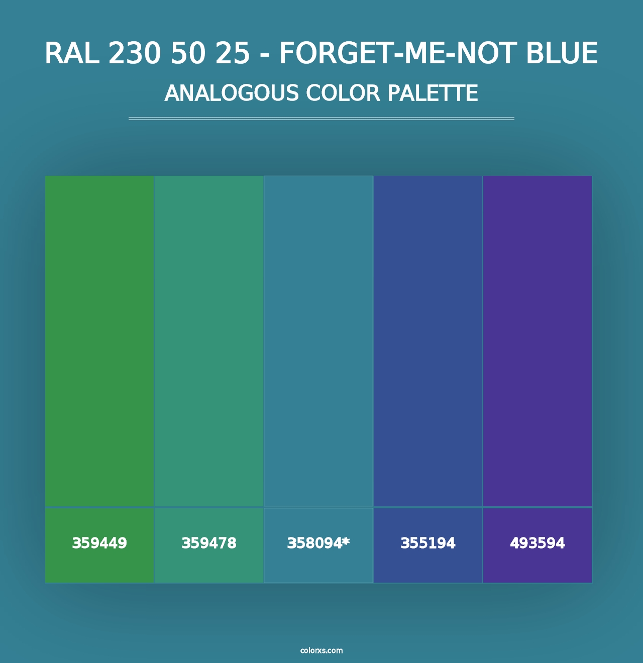 RAL 230 50 25 - Forget-Me-Not Blue - Analogous Color Palette