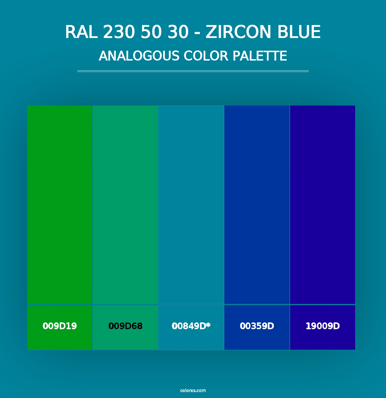 RAL 230 50 30 - Zircon Blue - Analogous Color Palette