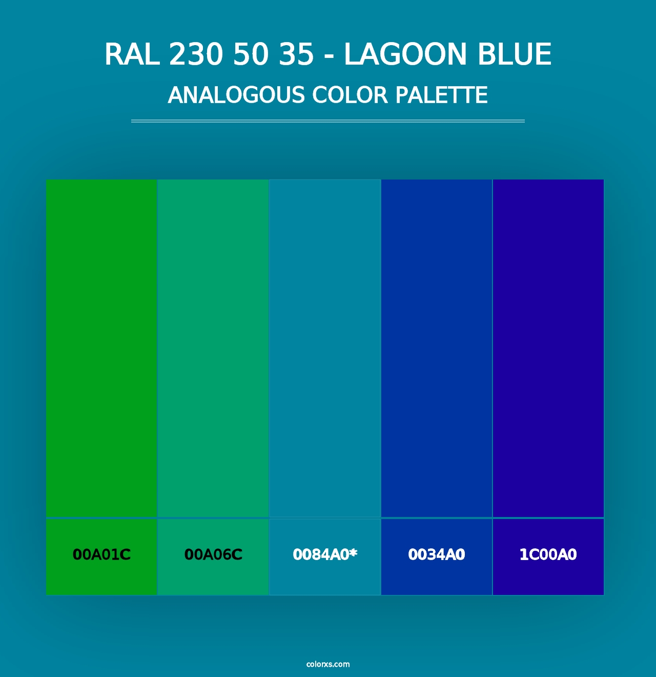 RAL 230 50 35 - Lagoon Blue - Analogous Color Palette