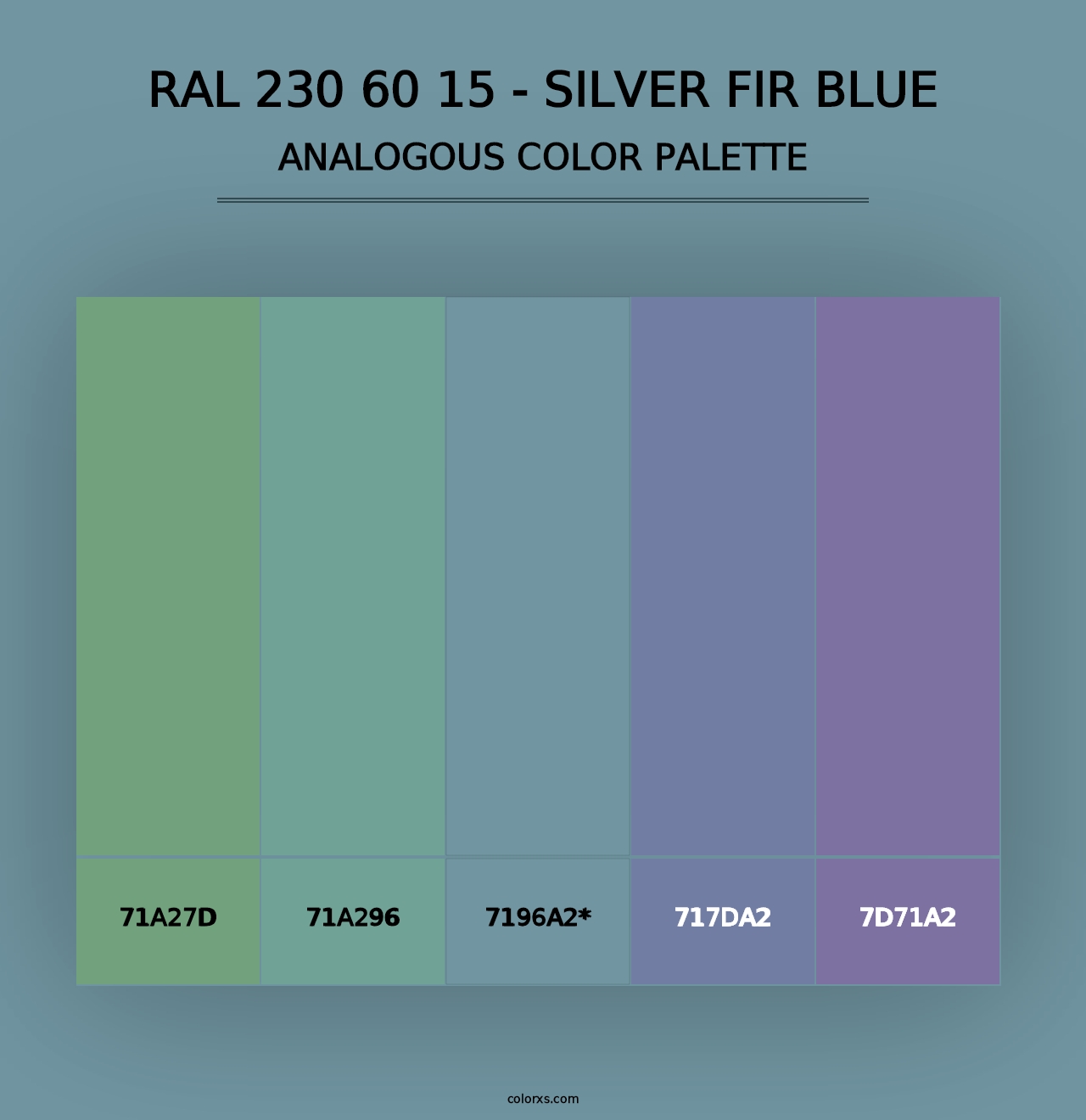 RAL 230 60 15 - Silver Fir Blue - Analogous Color Palette