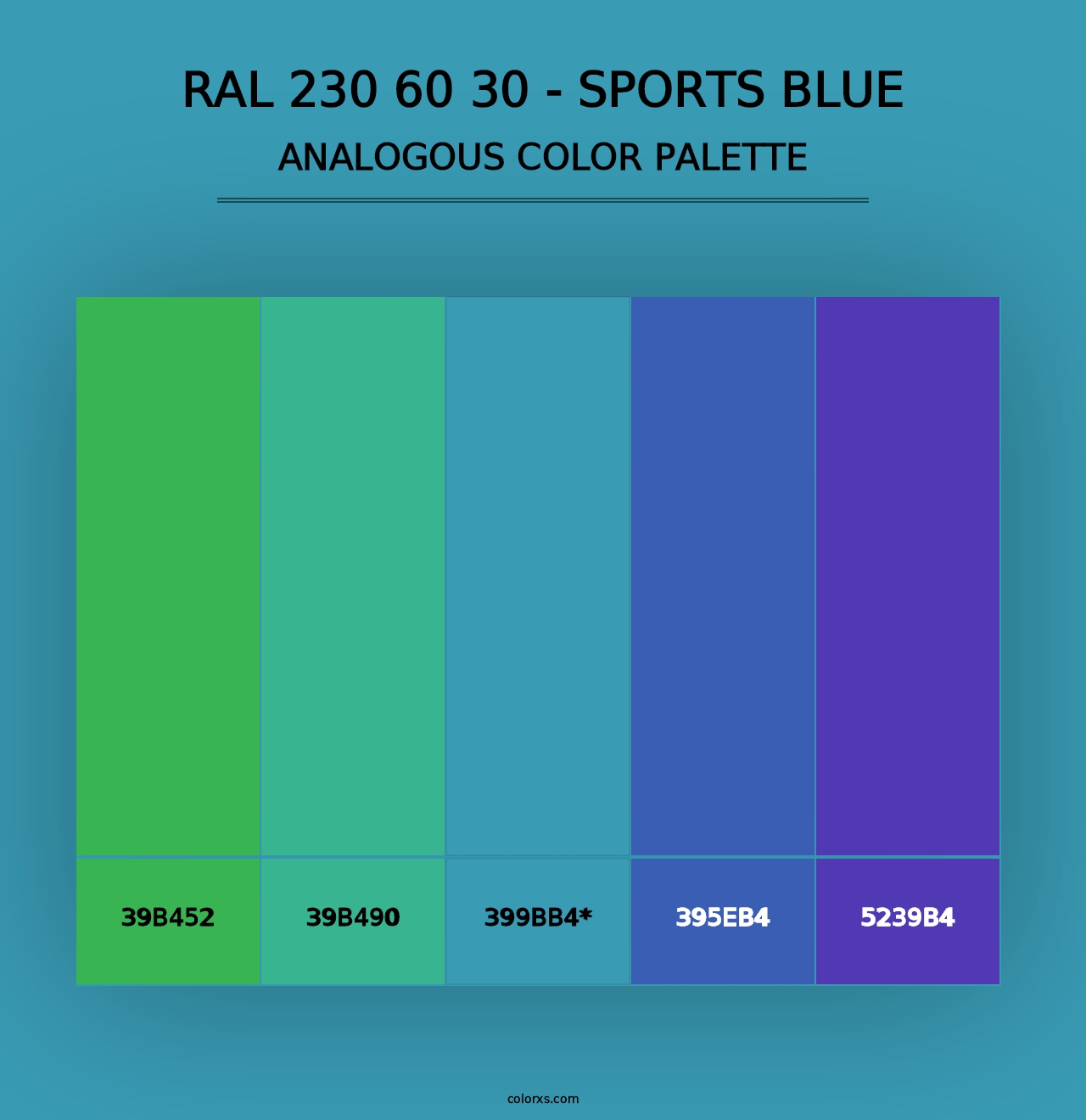 RAL 230 60 30 - Sports Blue - Analogous Color Palette