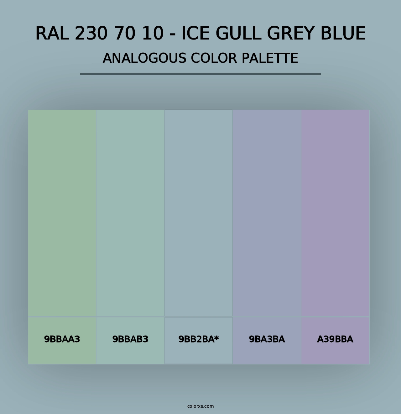 RAL 230 70 10 - Ice Gull Grey Blue - Analogous Color Palette