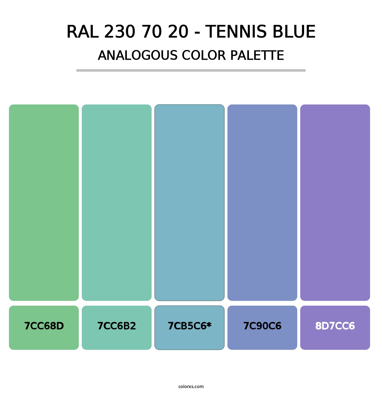 RAL 230 70 20 - Tennis Blue - Analogous Color Palette