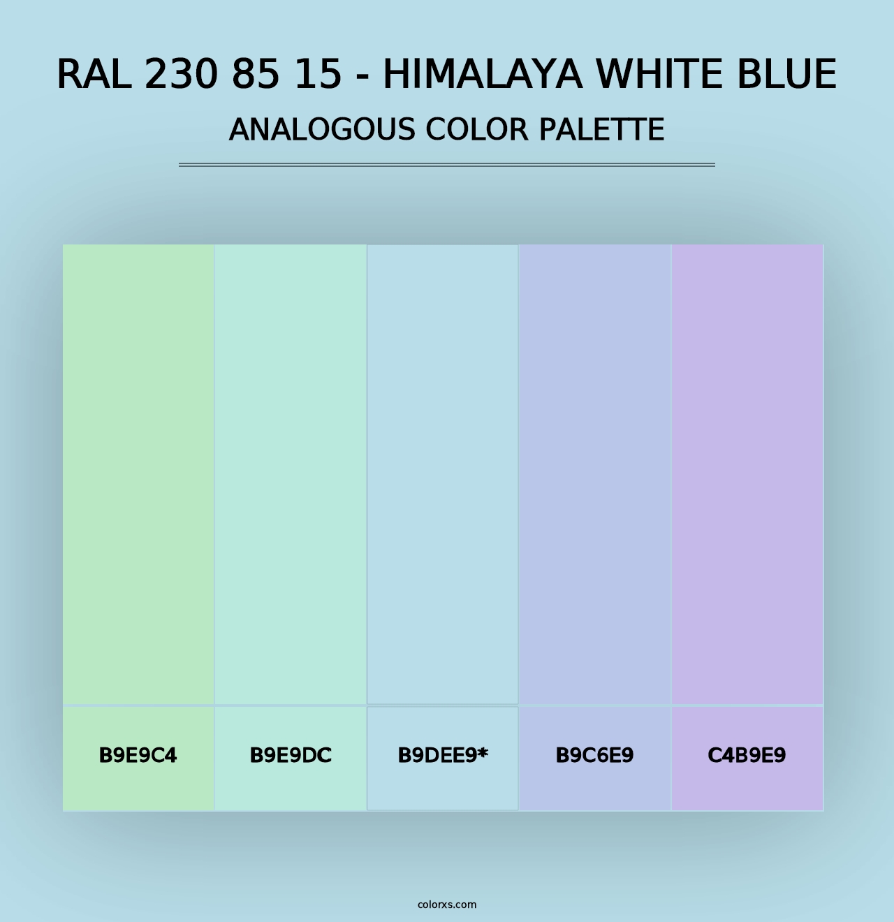 RAL 230 85 15 - Himalaya White Blue - Analogous Color Palette