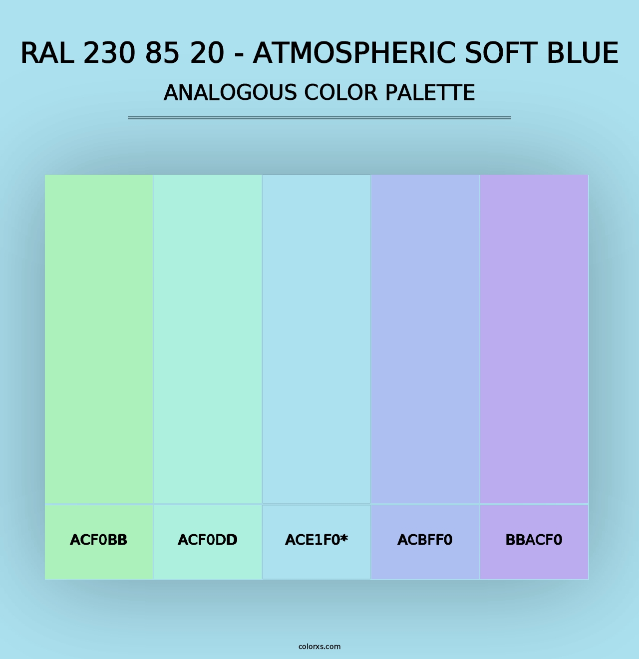 RAL 230 85 20 - Atmospheric Soft Blue - Analogous Color Palette