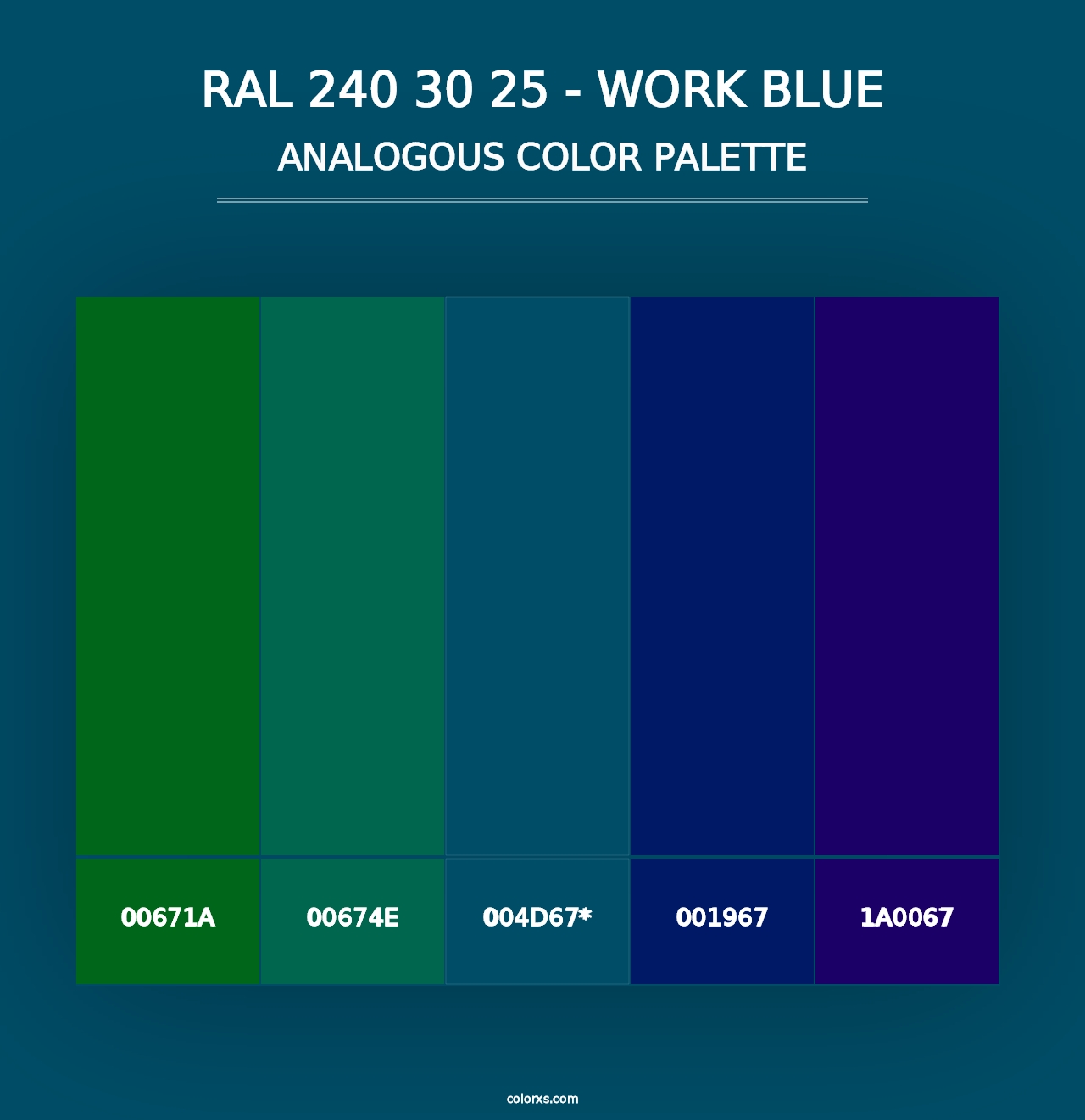 RAL 240 30 25 - Work Blue - Analogous Color Palette