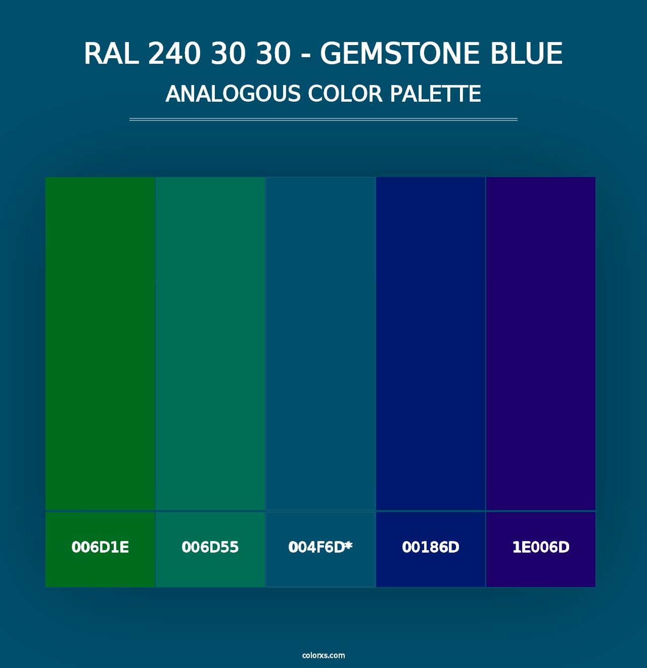 RAL 240 30 30 - Gemstone Blue - Analogous Color Palette