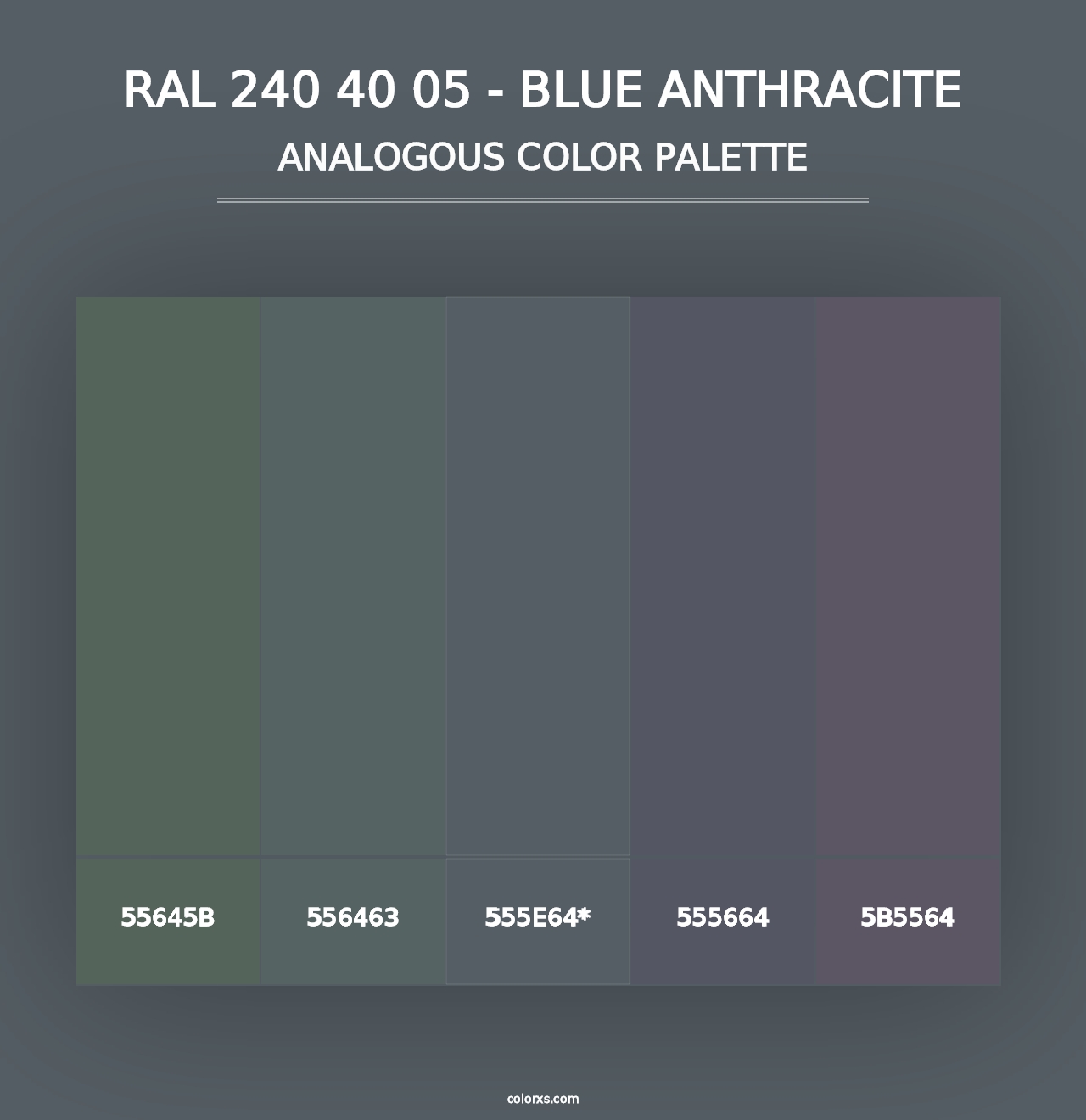 RAL 240 40 05 - Blue Anthracite - Analogous Color Palette