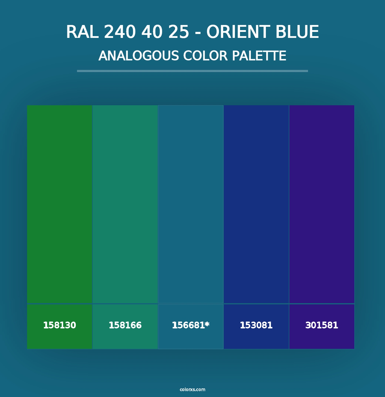 RAL 240 40 25 - Orient Blue - Analogous Color Palette