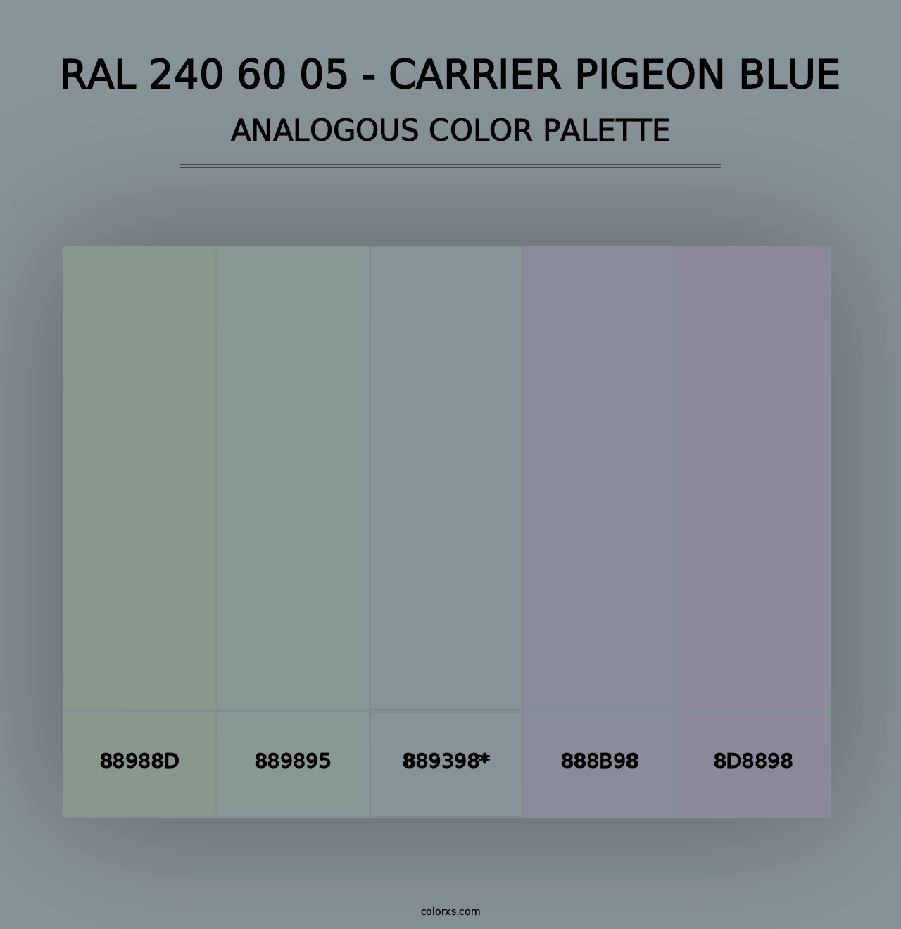 RAL 240 60 05 - Carrier Pigeon Blue - Analogous Color Palette