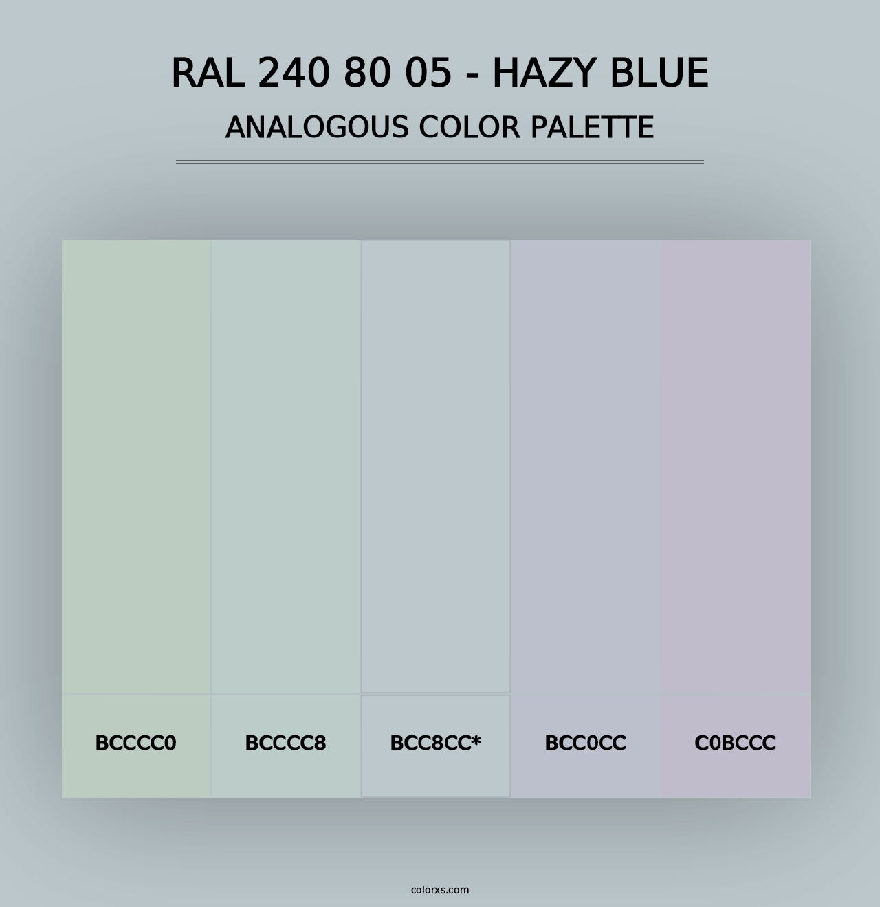 RAL 240 80 05 - Hazy Blue - Analogous Color Palette