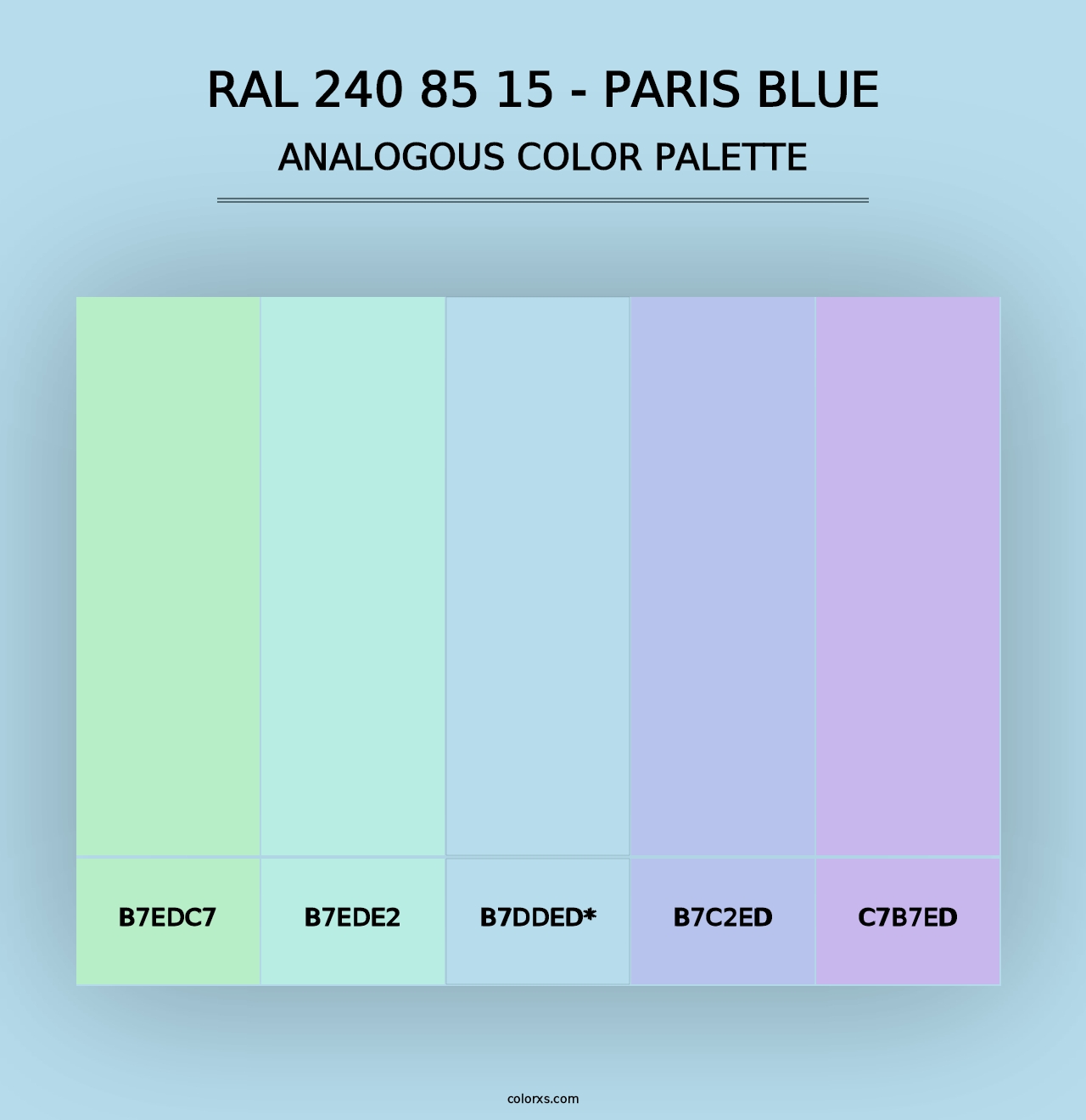 RAL 240 85 15 - Paris Blue - Analogous Color Palette