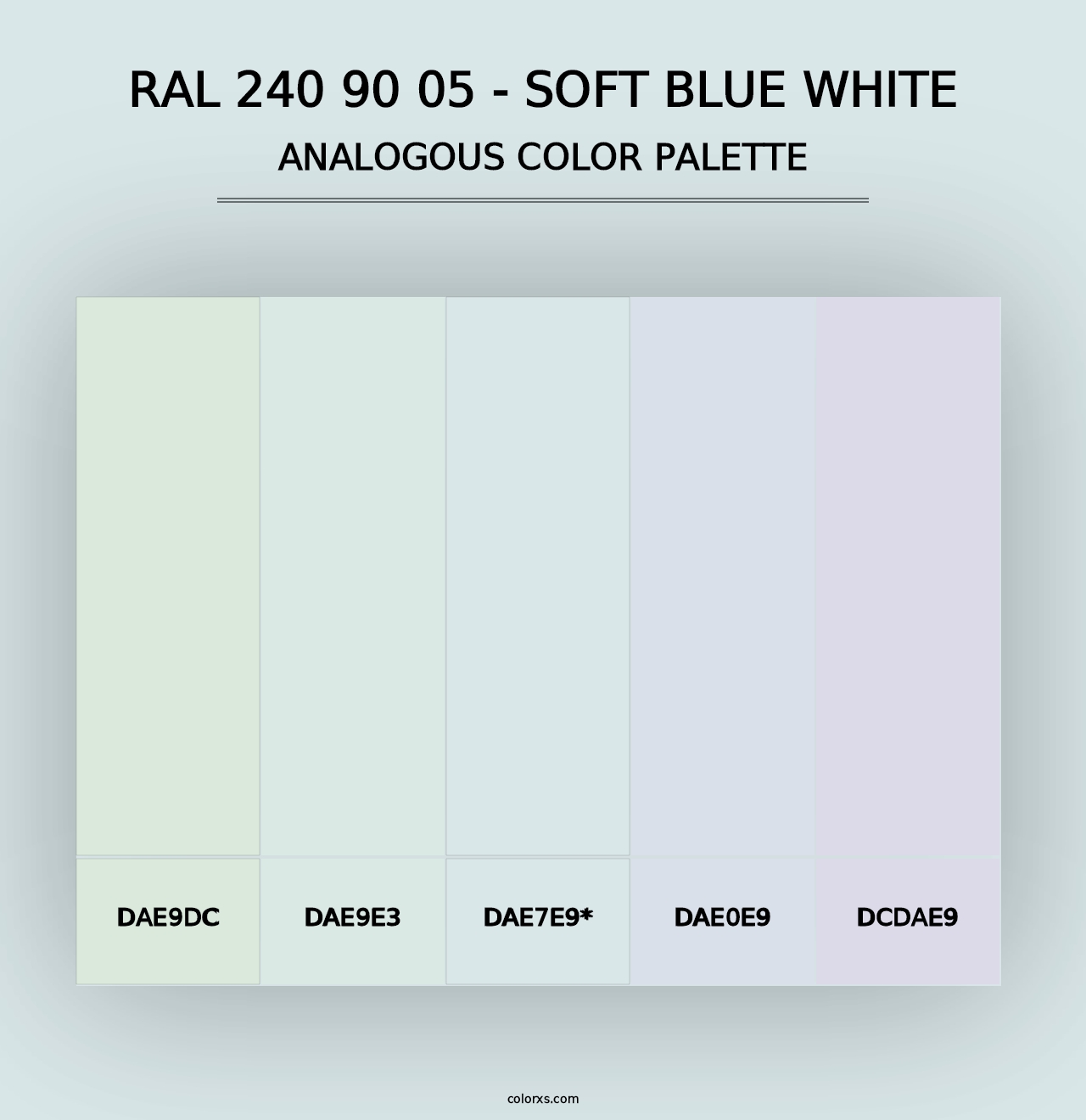 RAL 240 90 05 - Soft Blue White - Analogous Color Palette