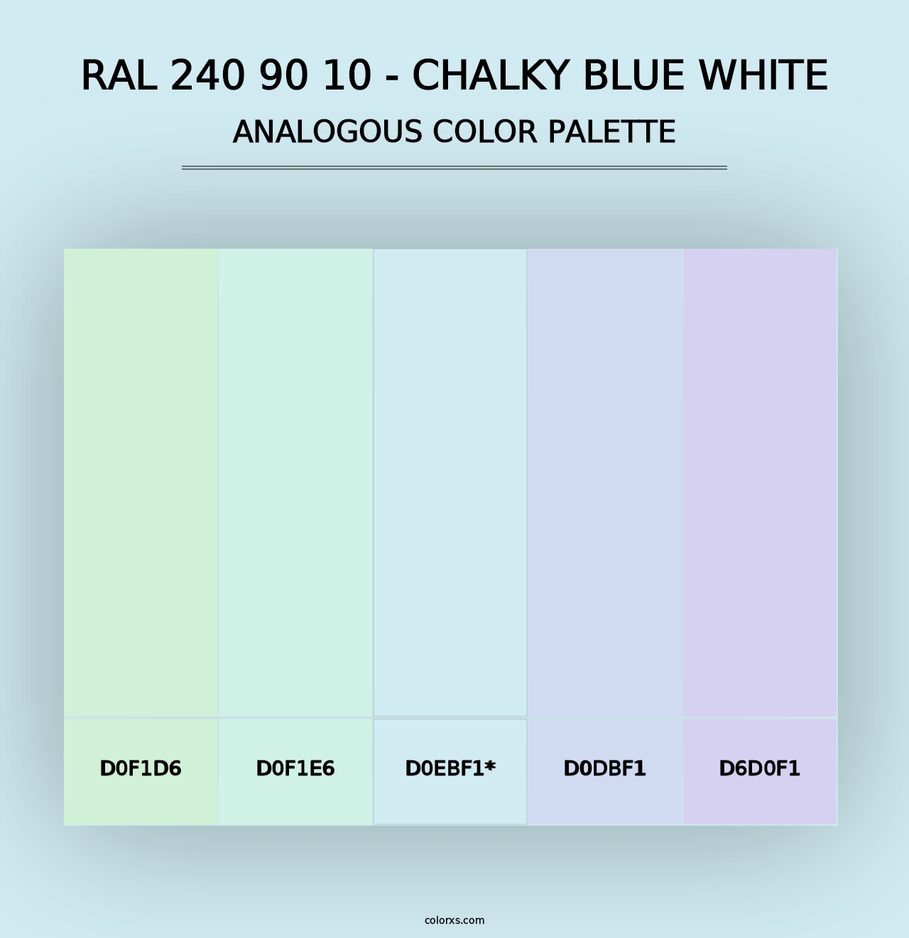 RAL 240 90 10 - Chalky Blue White - Analogous Color Palette