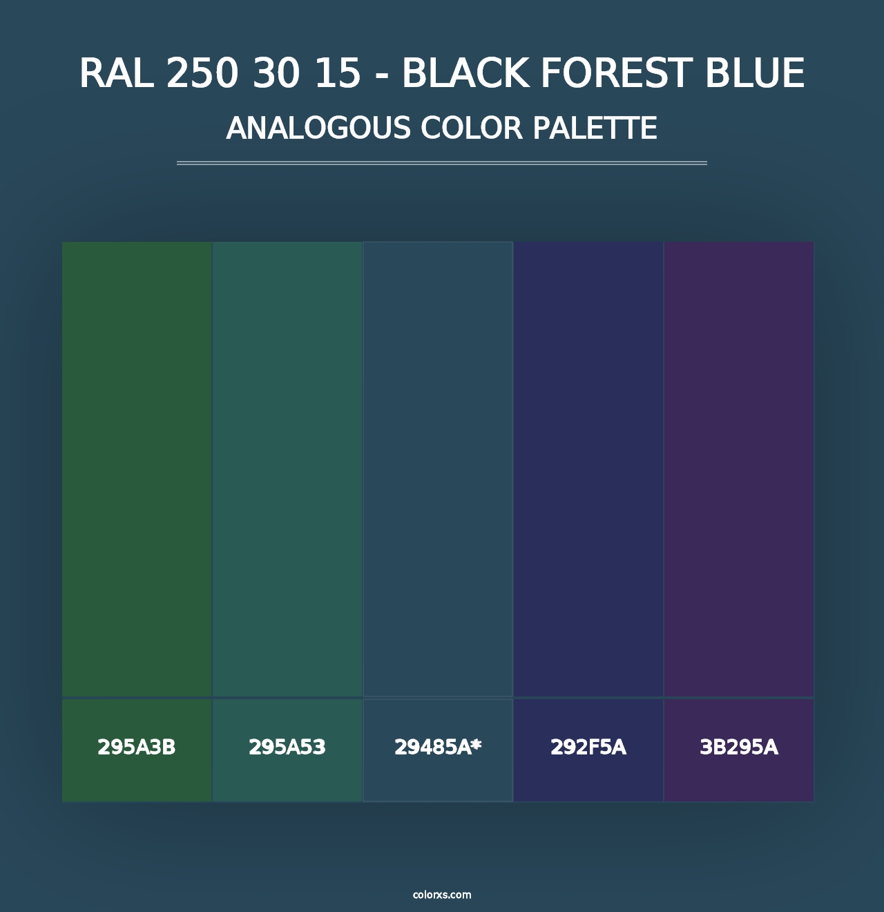 RAL 250 30 15 - Black Forest Blue - Analogous Color Palette