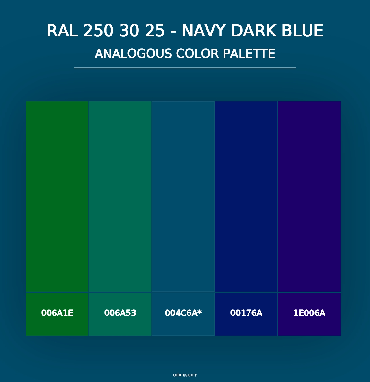 RAL 250 30 25 - Navy Dark Blue - Analogous Color Palette