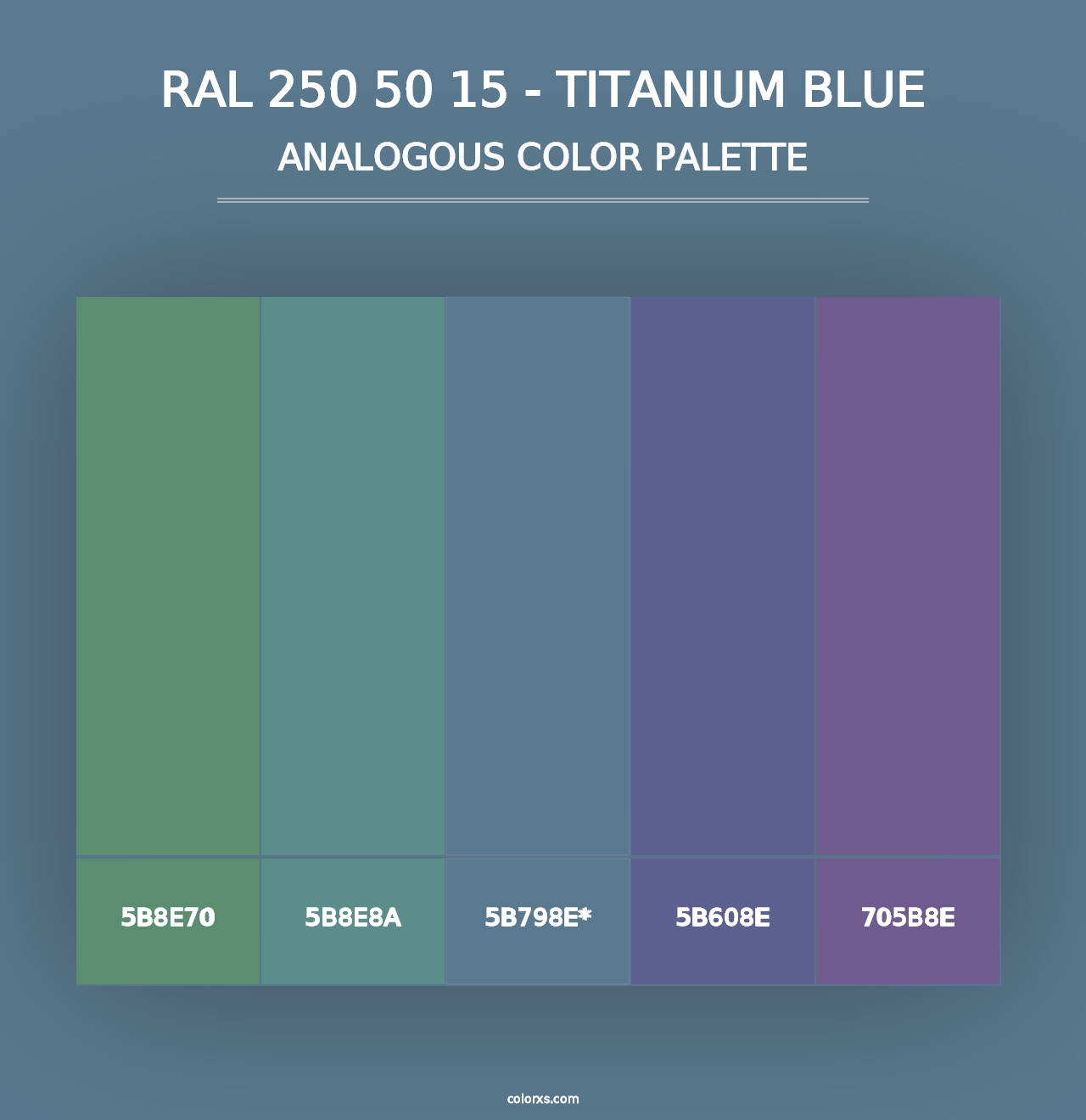 RAL 250 50 15 - Titanium Blue - Analogous Color Palette