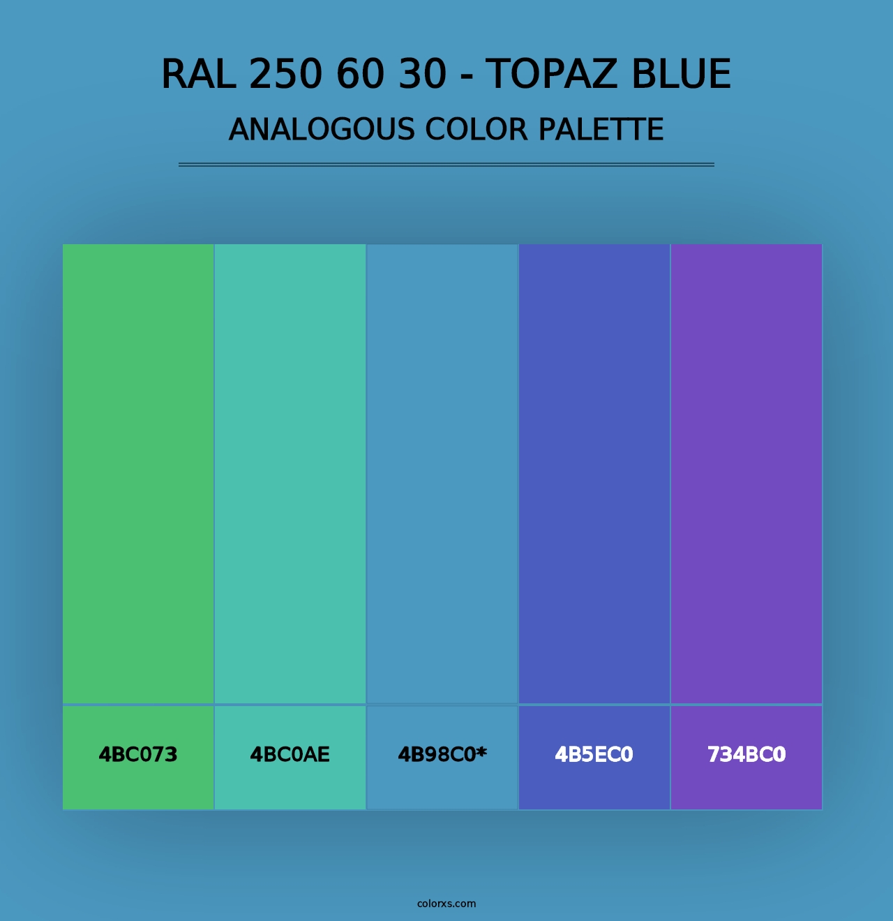 RAL 250 60 30 - Topaz Blue - Analogous Color Palette