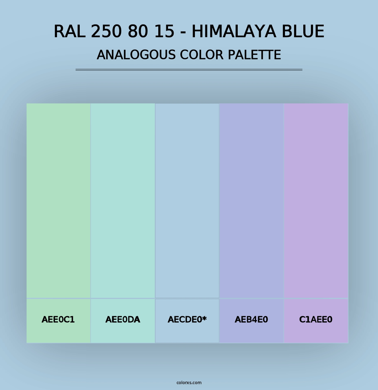 RAL 250 80 15 - Himalaya Blue - Analogous Color Palette