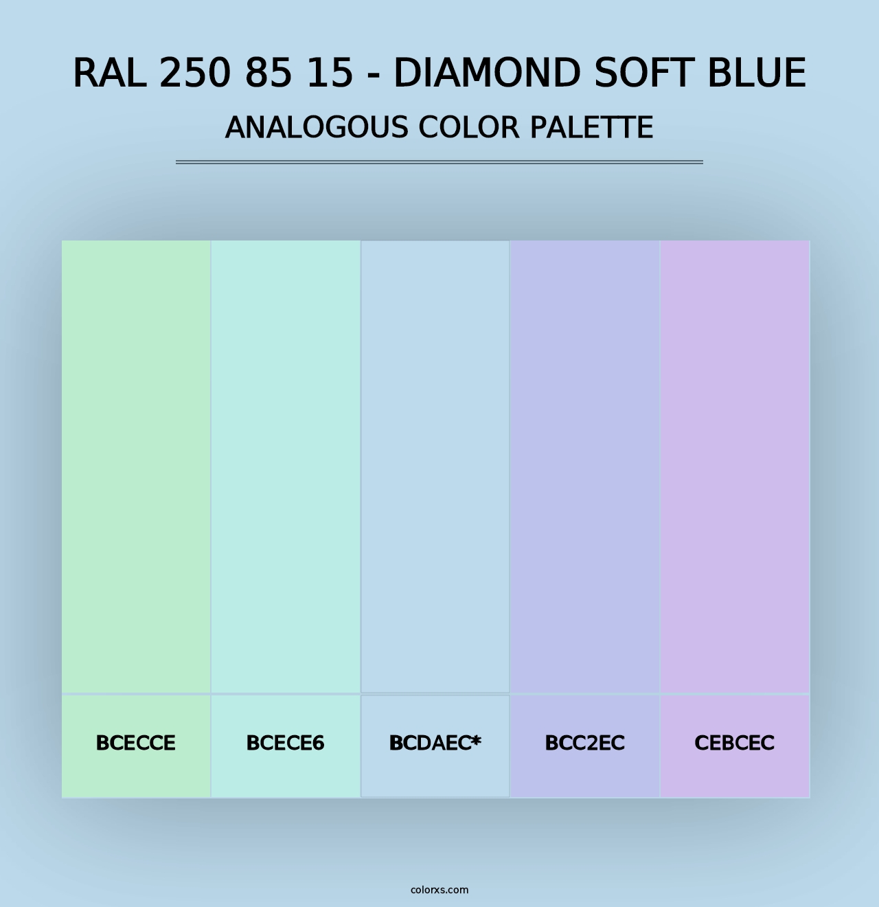 RAL 250 85 15 - Diamond Soft Blue - Analogous Color Palette