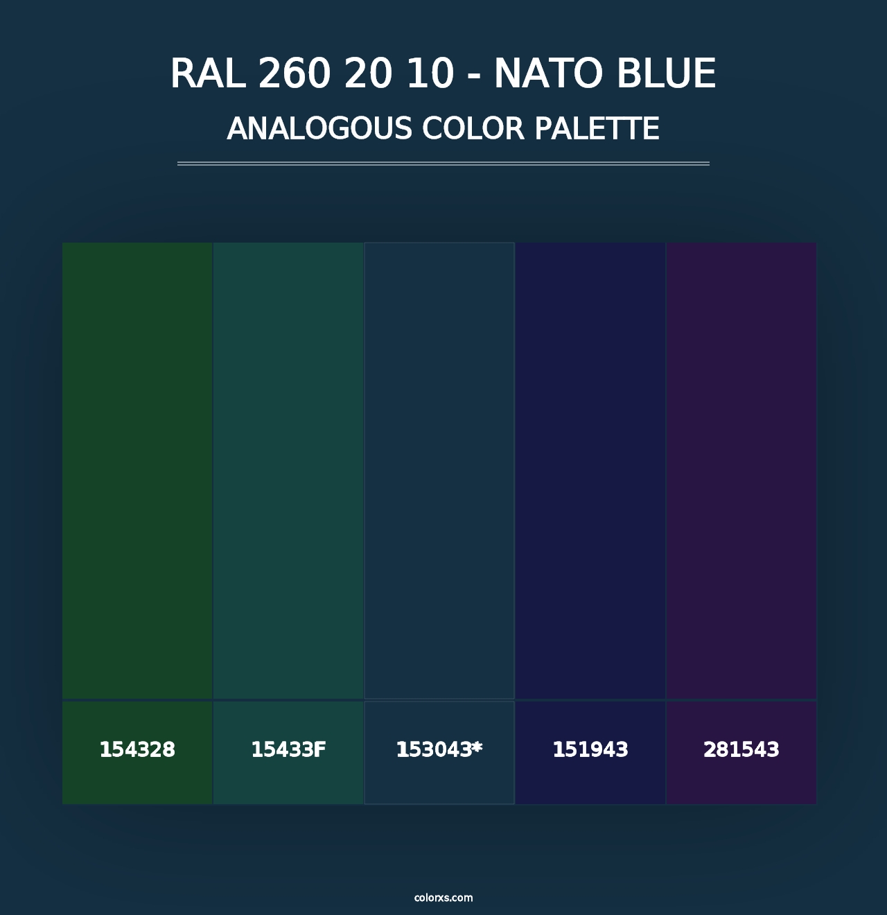 RAL 260 20 10 - Nato Blue - Analogous Color Palette