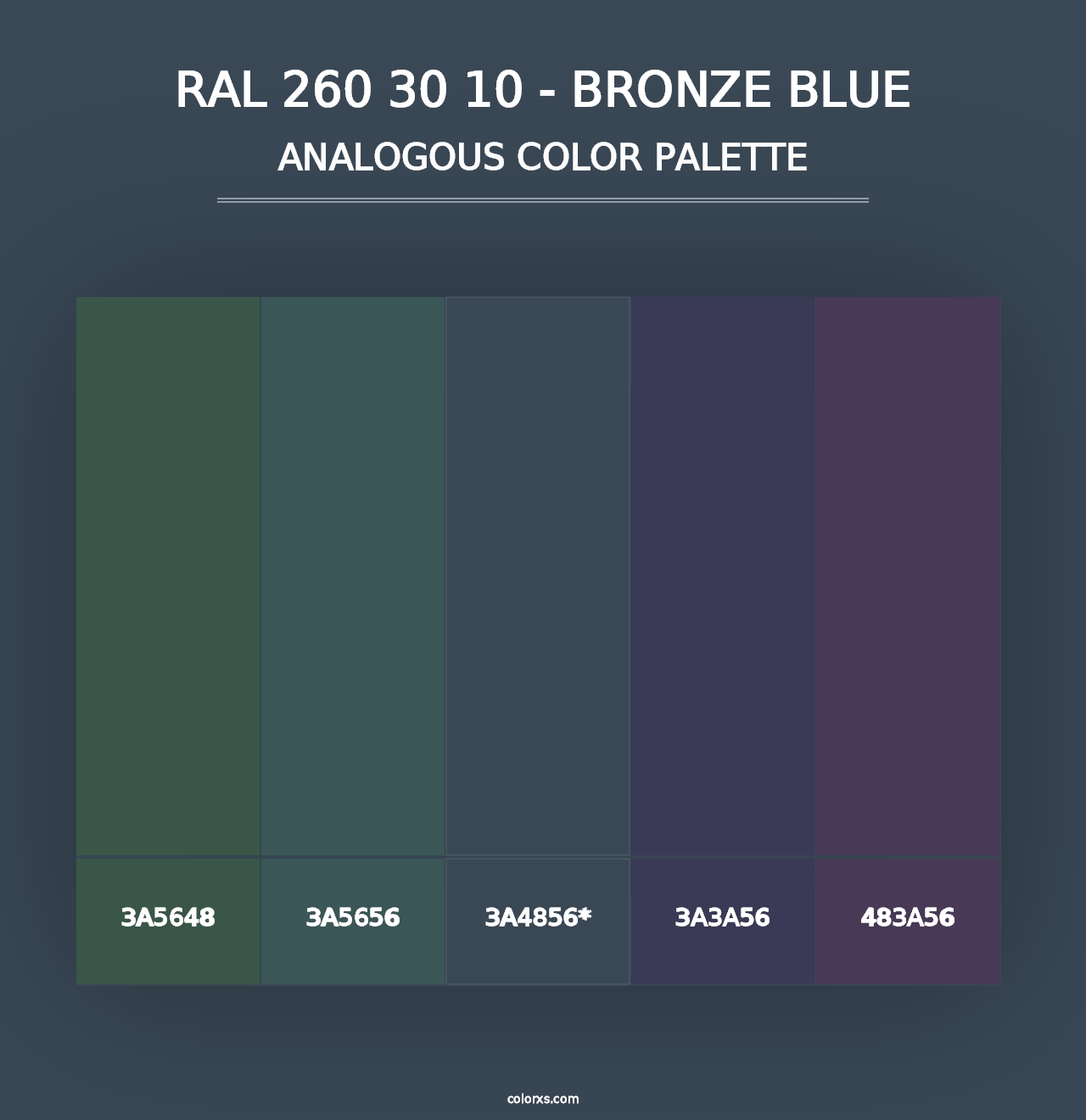 RAL 260 30 10 - Bronze Blue - Analogous Color Palette