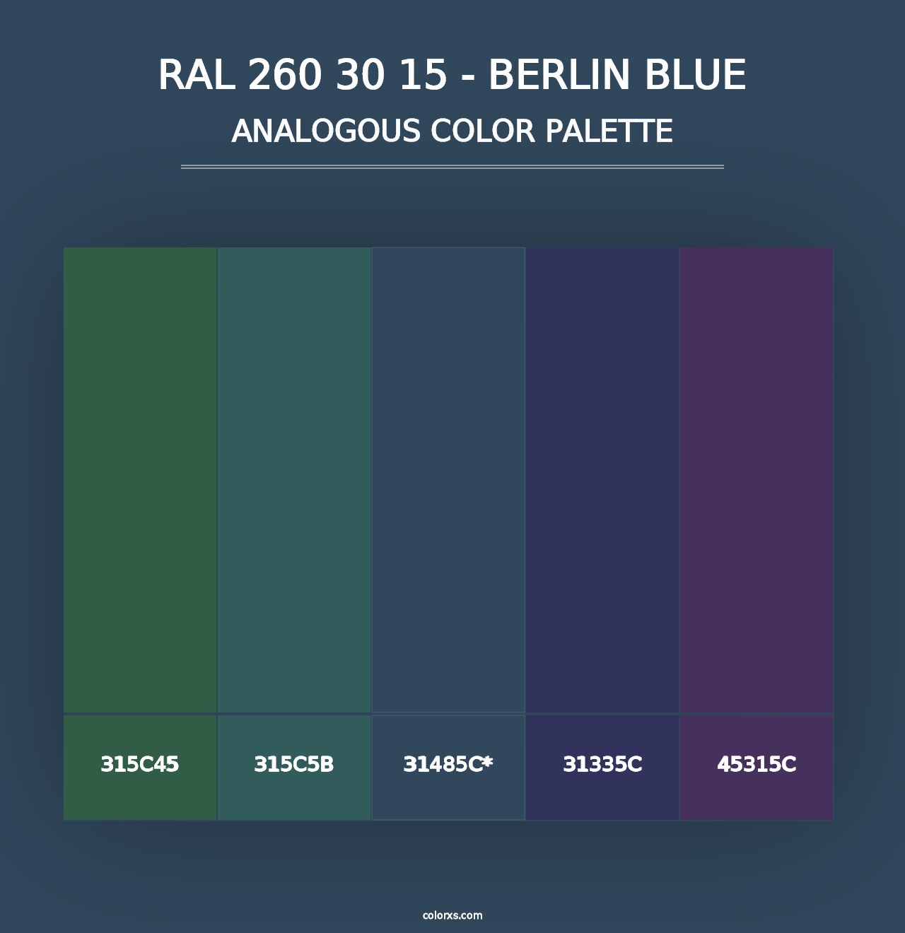 RAL 260 30 15 - Berlin Blue - Analogous Color Palette