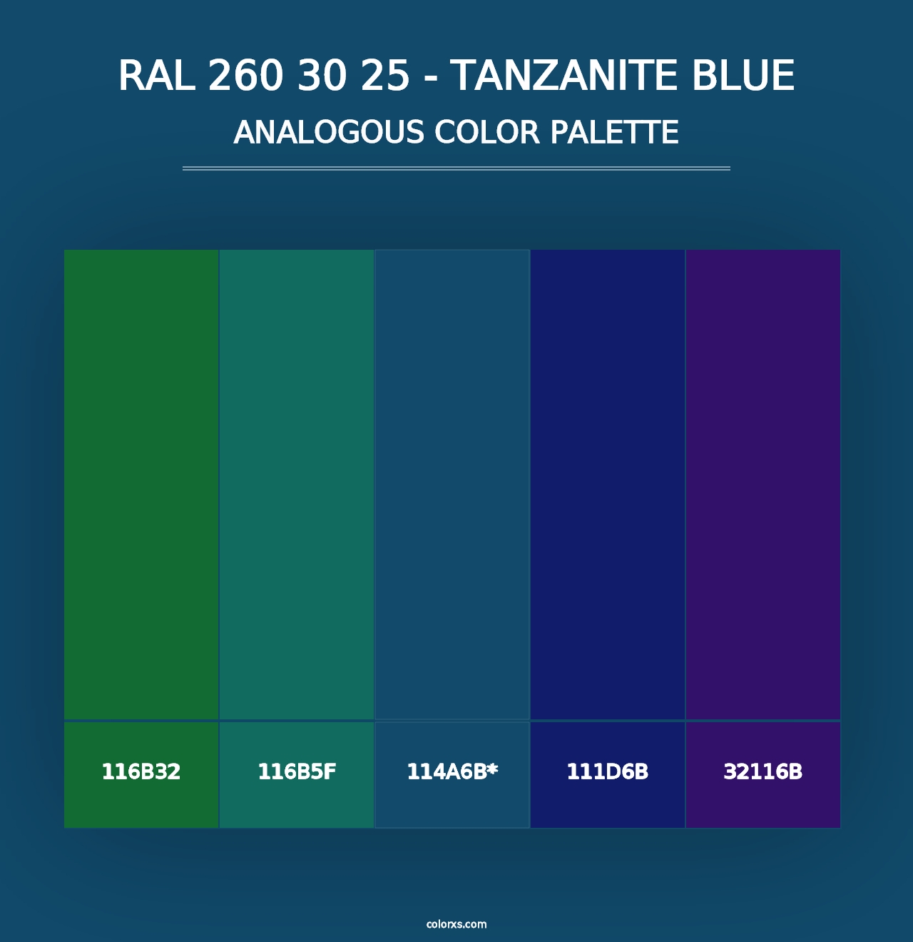 RAL 260 30 25 - Tanzanite Blue - Analogous Color Palette