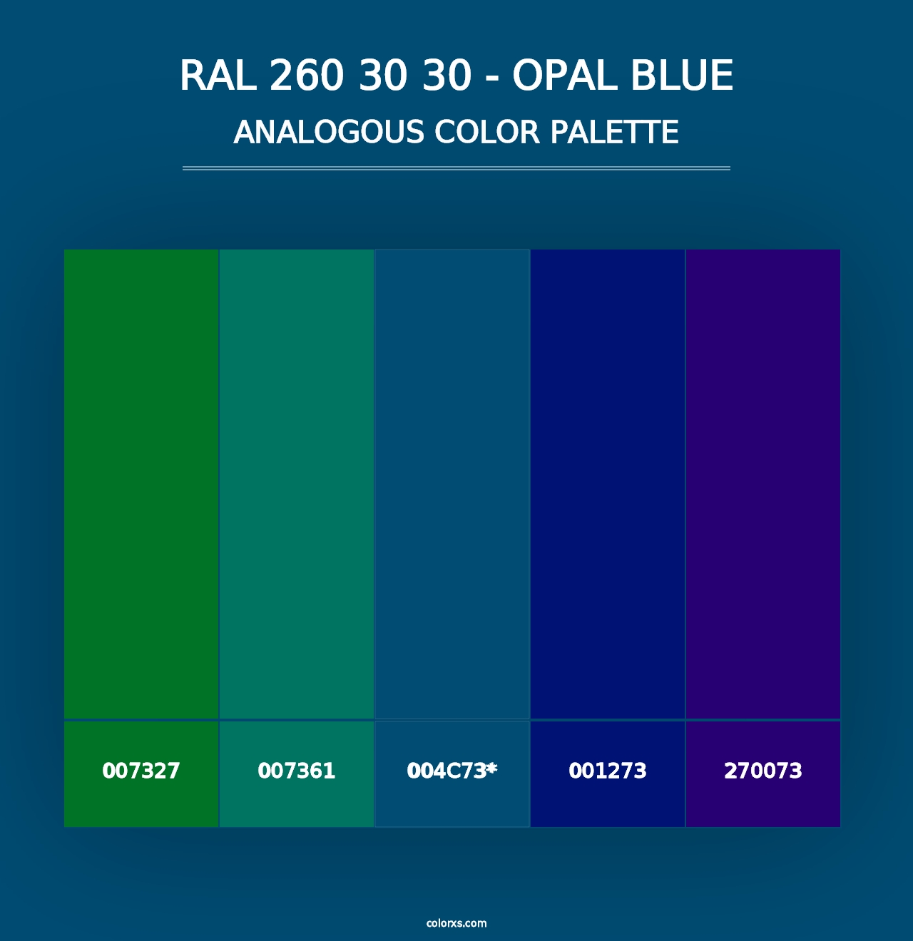 RAL 260 30 30 - Opal Blue - Analogous Color Palette