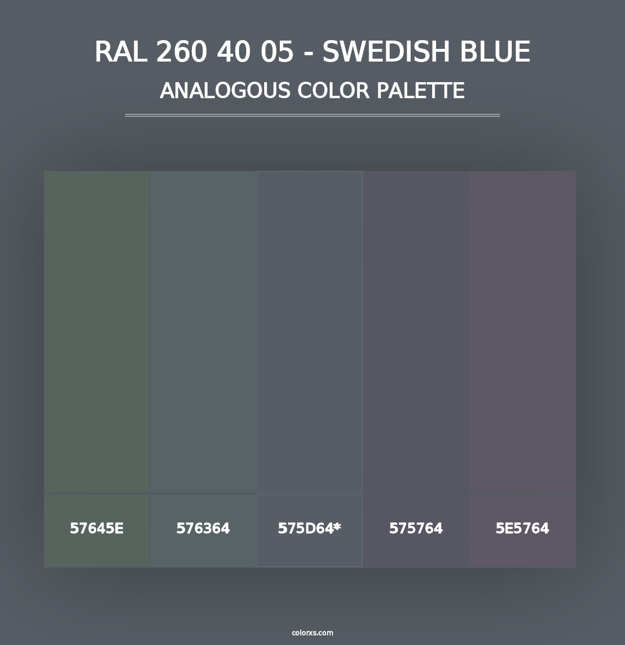 RAL 260 40 05 - Swedish Blue - Analogous Color Palette