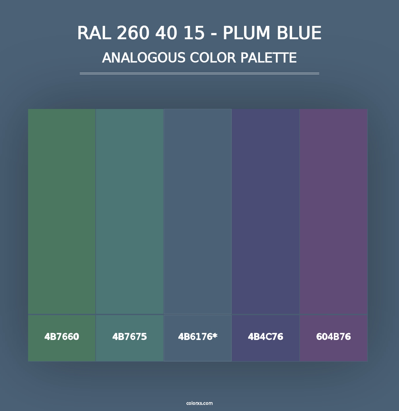 RAL 260 40 15 - Plum Blue - Analogous Color Palette