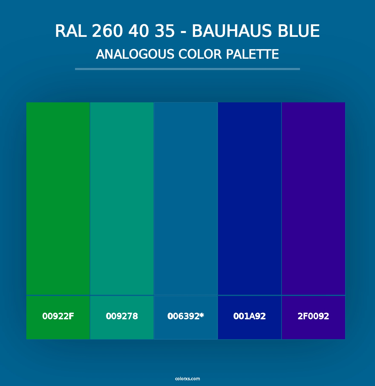 RAL 260 40 35 - Bauhaus Blue - Analogous Color Palette