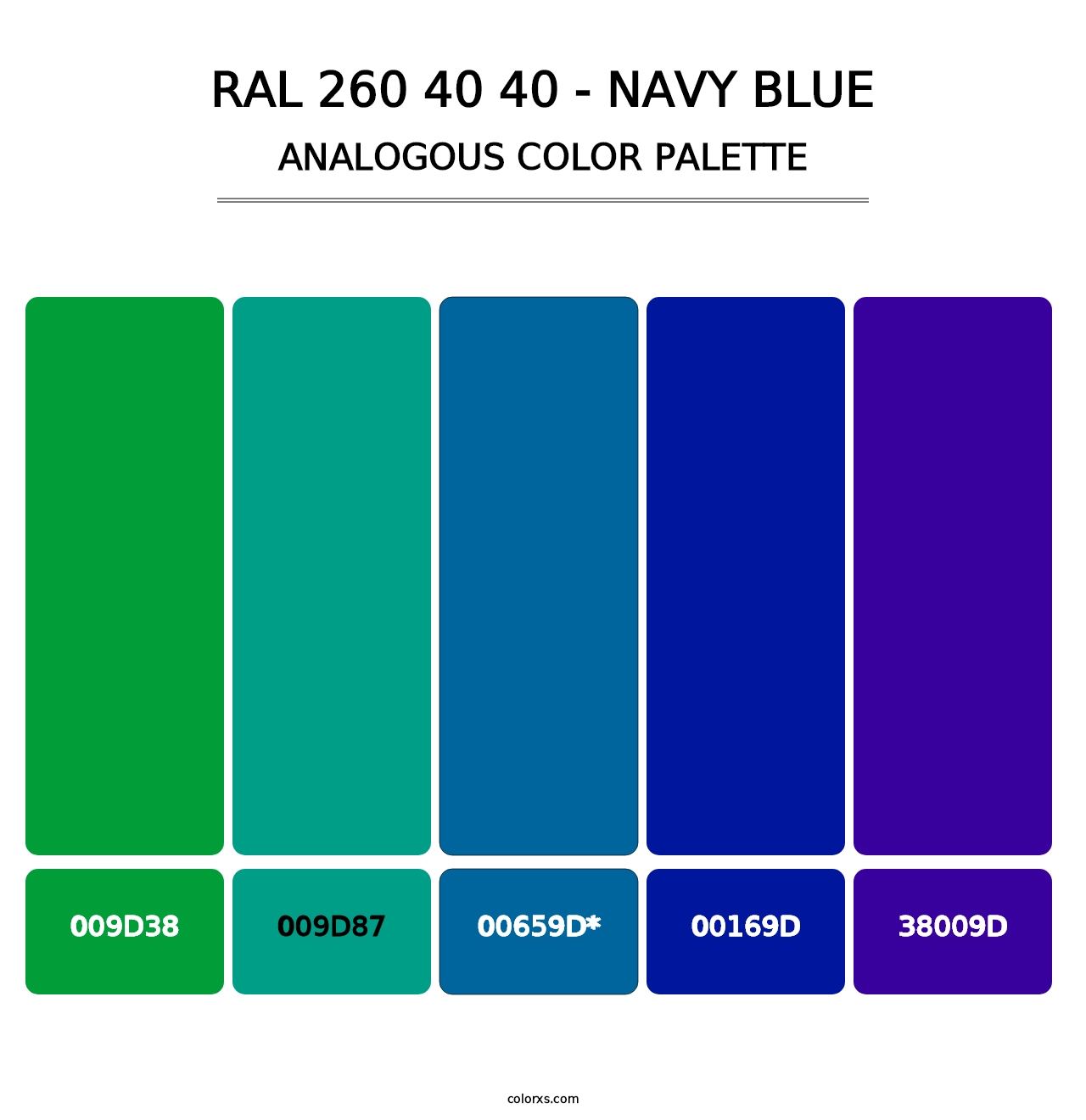 RAL 260 40 40 - Navy Blue - Analogous Color Palette