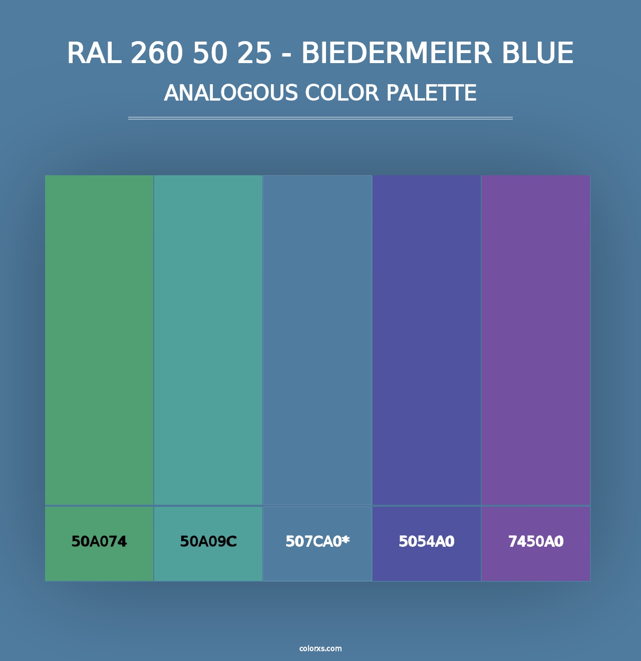 RAL 260 50 25 - Biedermeier Blue - Analogous Color Palette