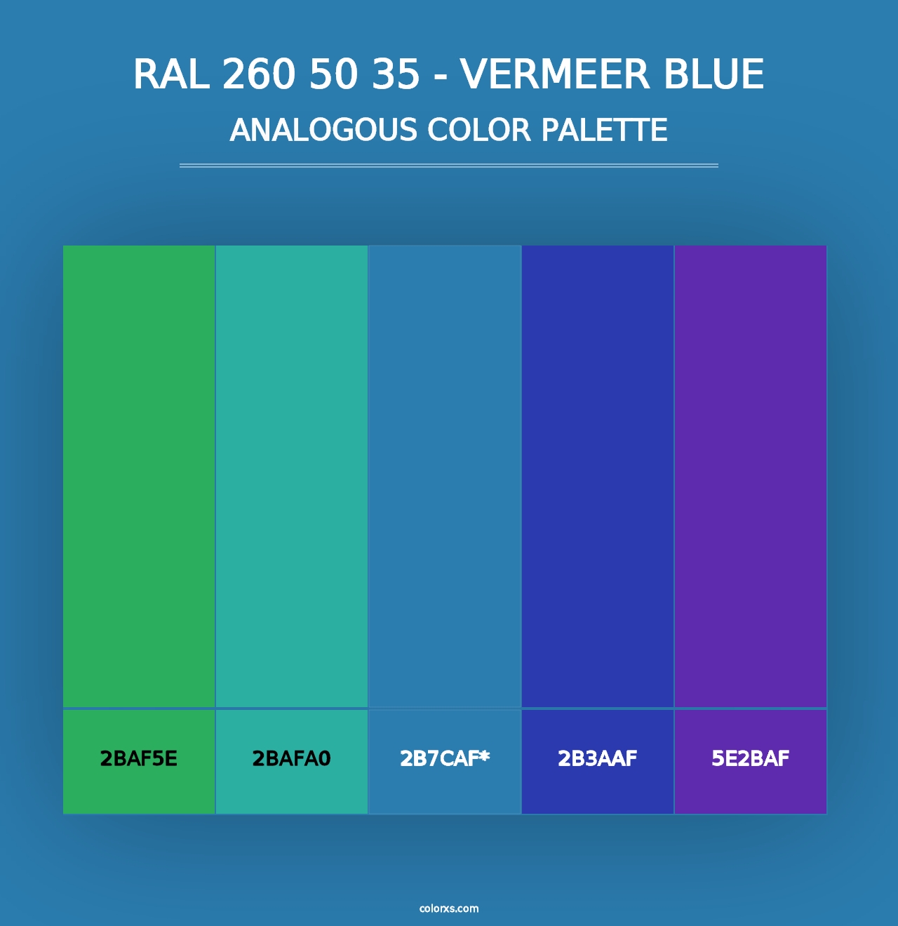 RAL 260 50 35 - Vermeer Blue - Analogous Color Palette