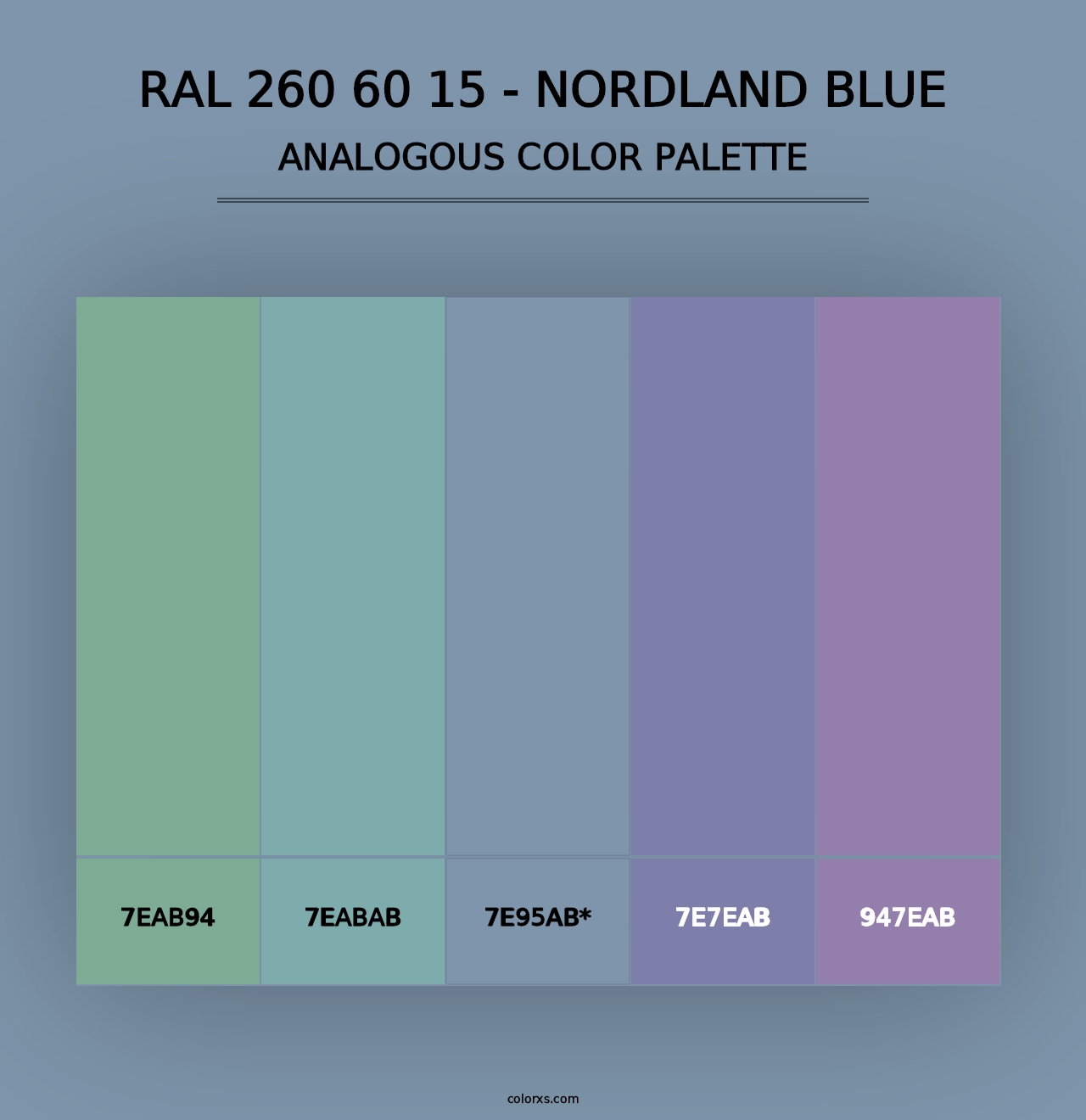 RAL 260 60 15 - Nordland Blue - Analogous Color Palette