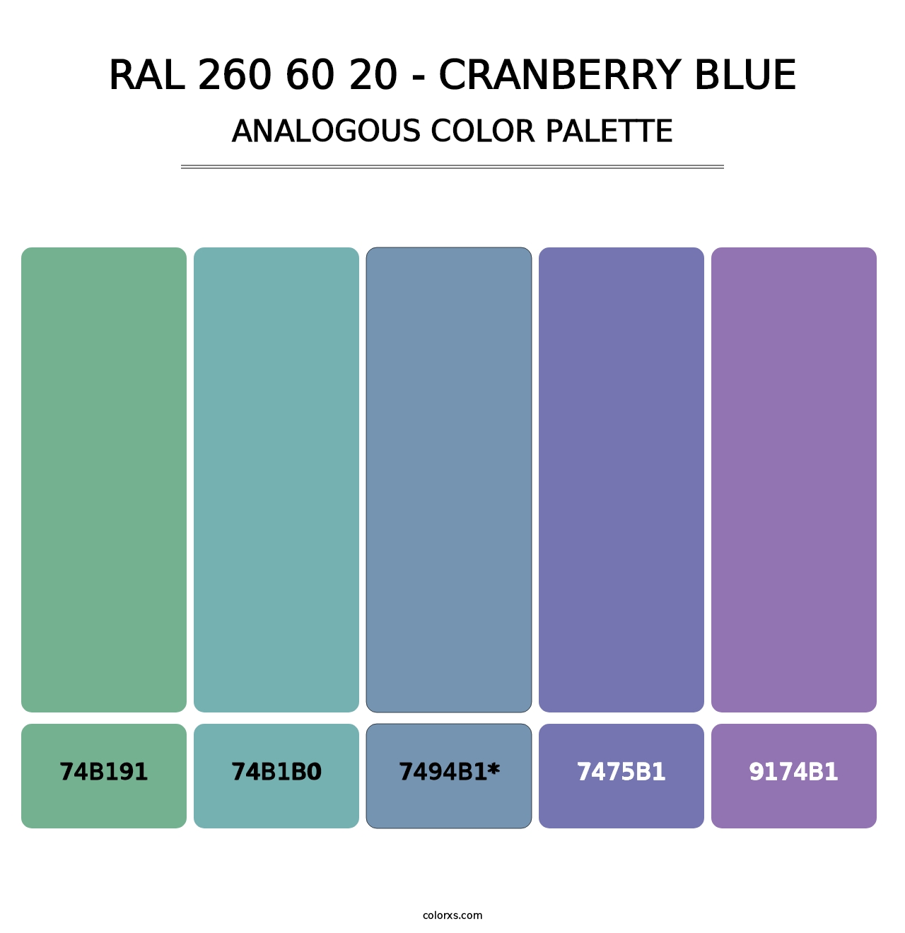 RAL 260 60 20 - Cranberry Blue - Analogous Color Palette