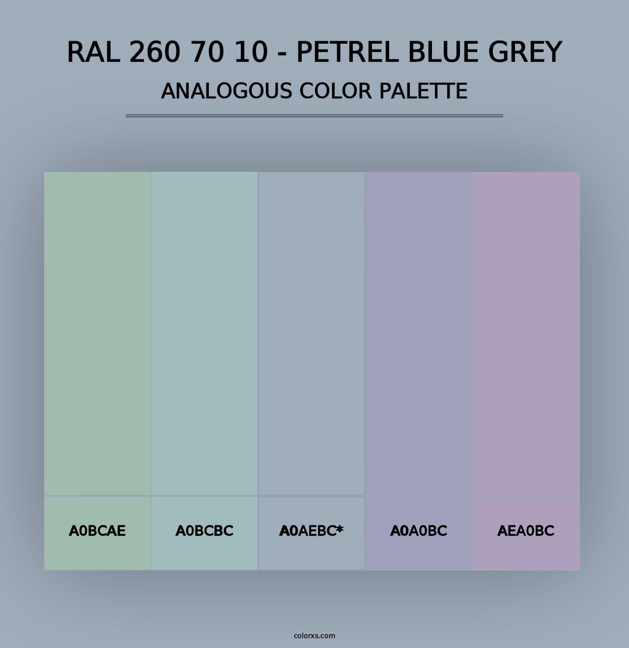 RAL 260 70 10 - Petrel Blue Grey - Analogous Color Palette