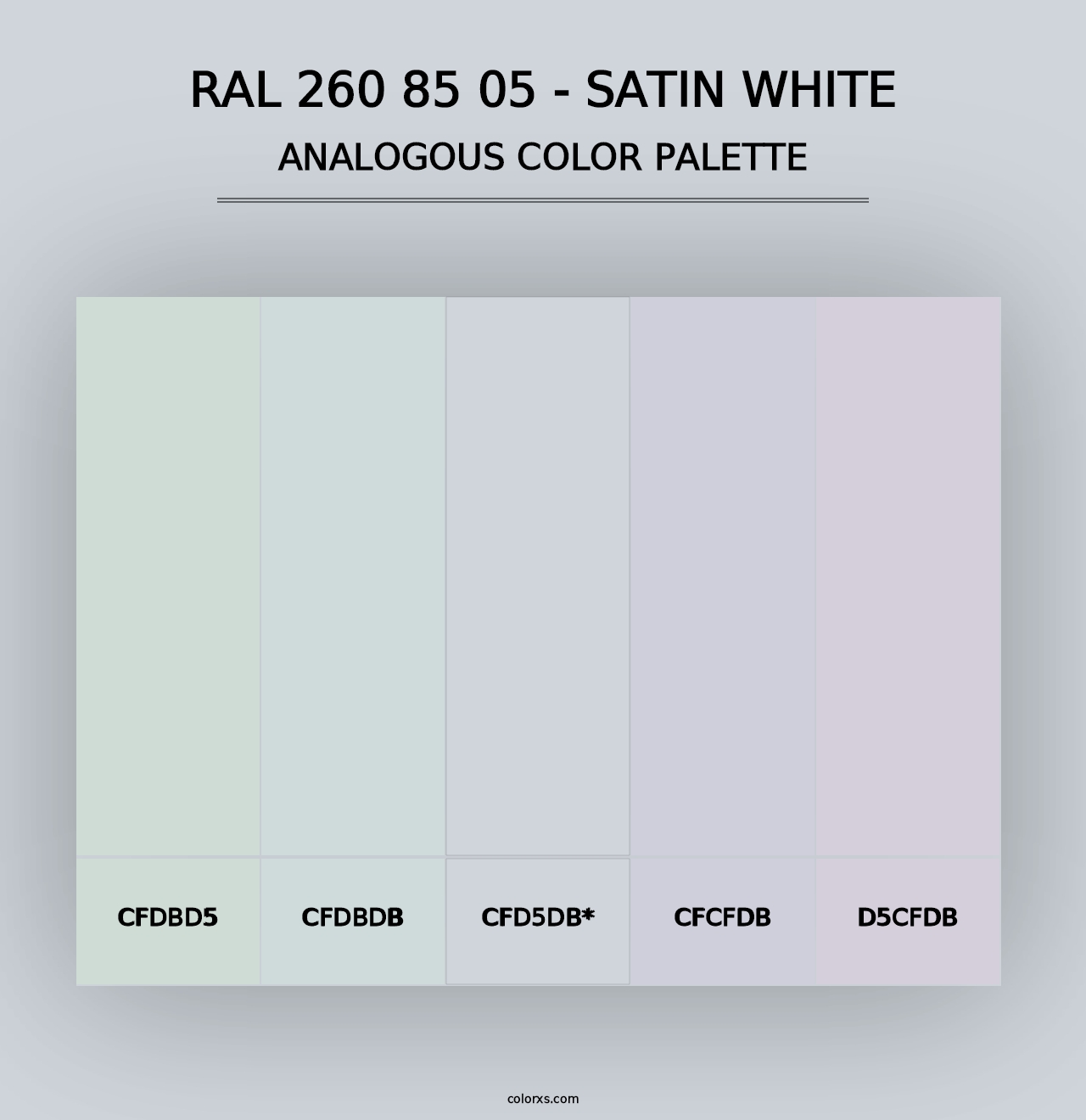 RAL 260 85 05 - Satin White - Analogous Color Palette