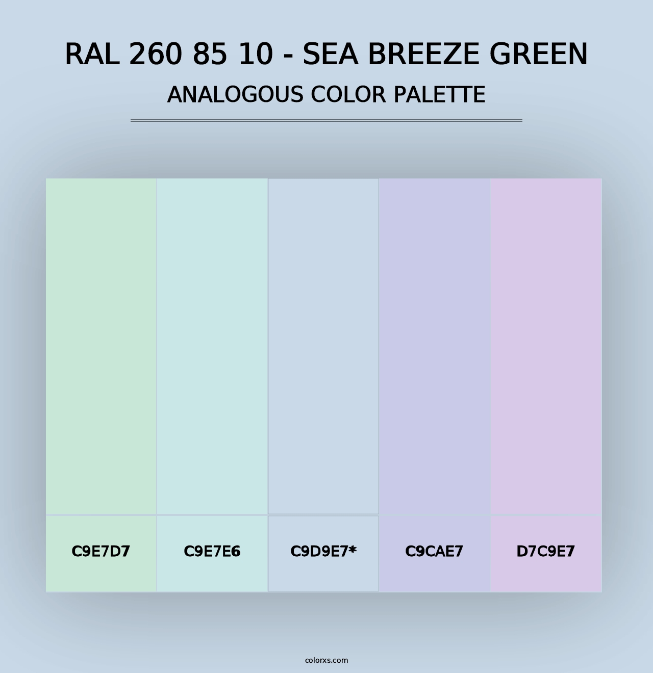 RAL 260 85 10 - Sea Breeze Green - Analogous Color Palette