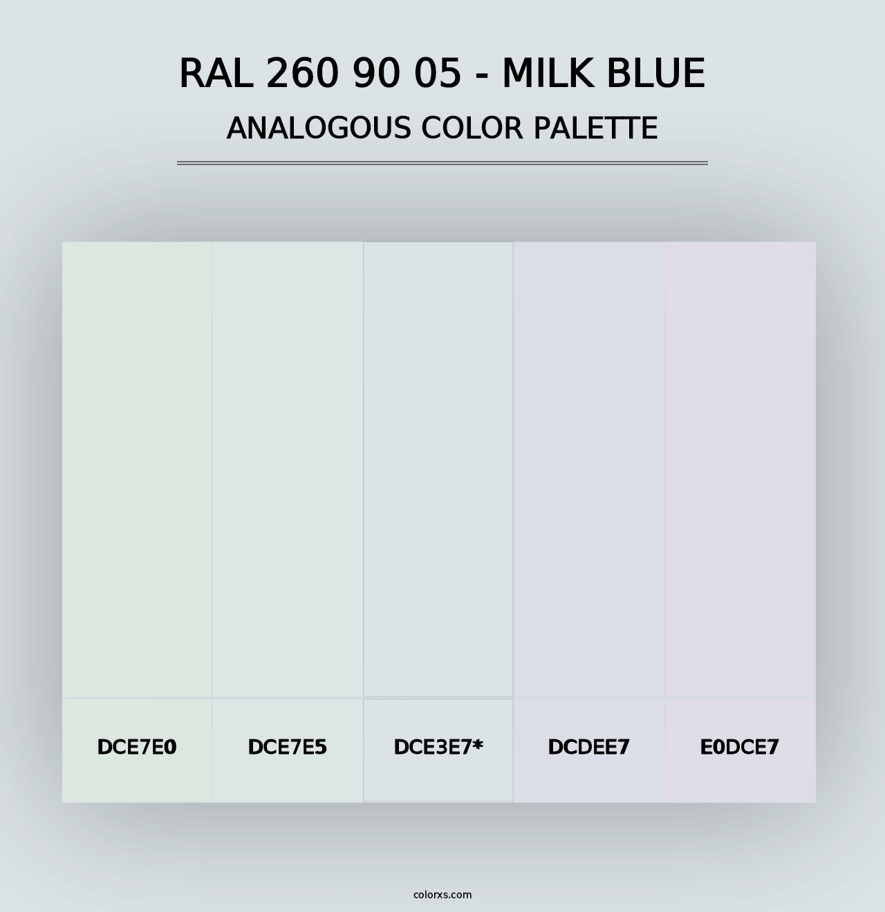 RAL 260 90 05 - Milk Blue - Analogous Color Palette