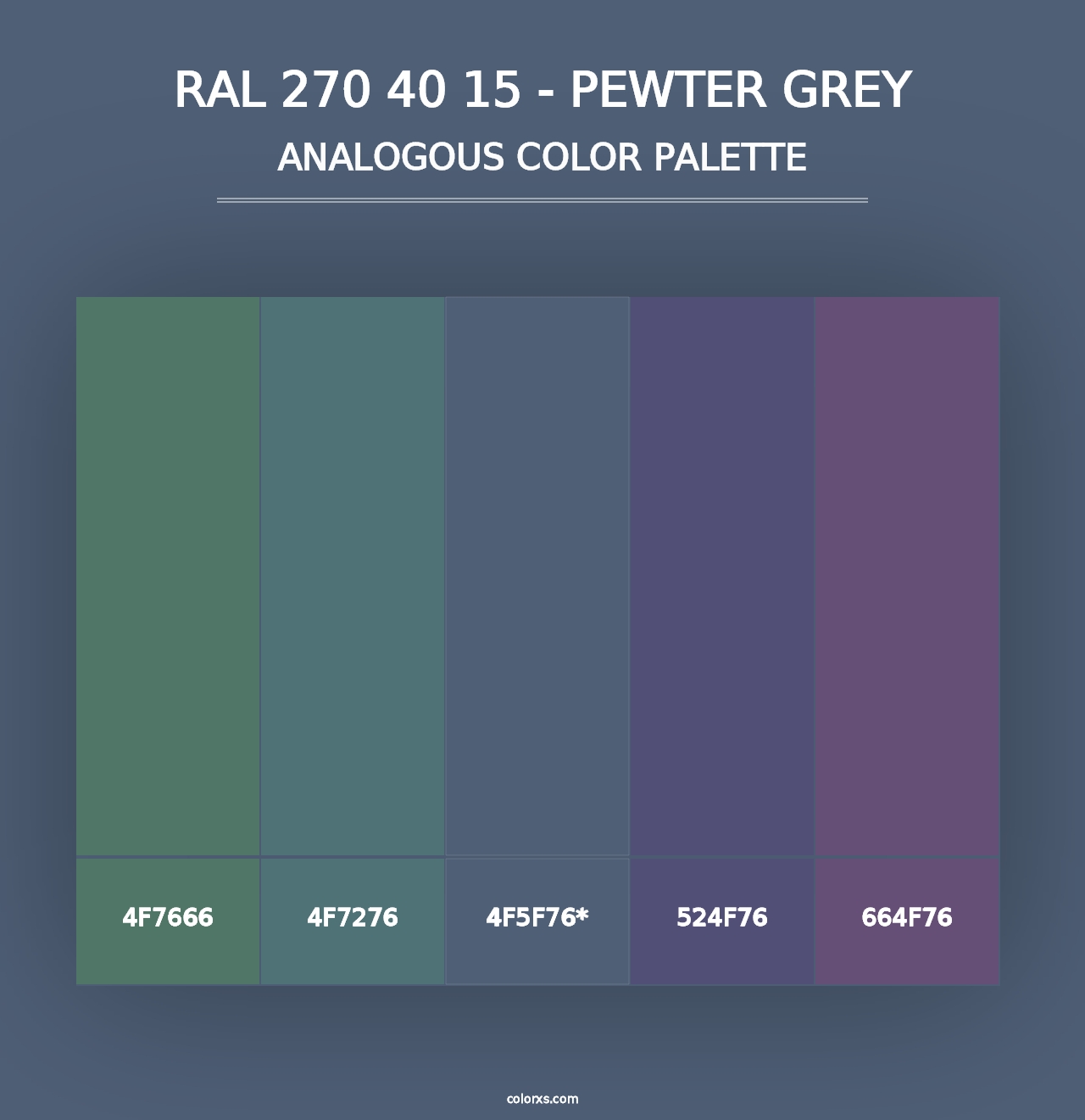 RAL 270 40 15 - Pewter Grey - Analogous Color Palette