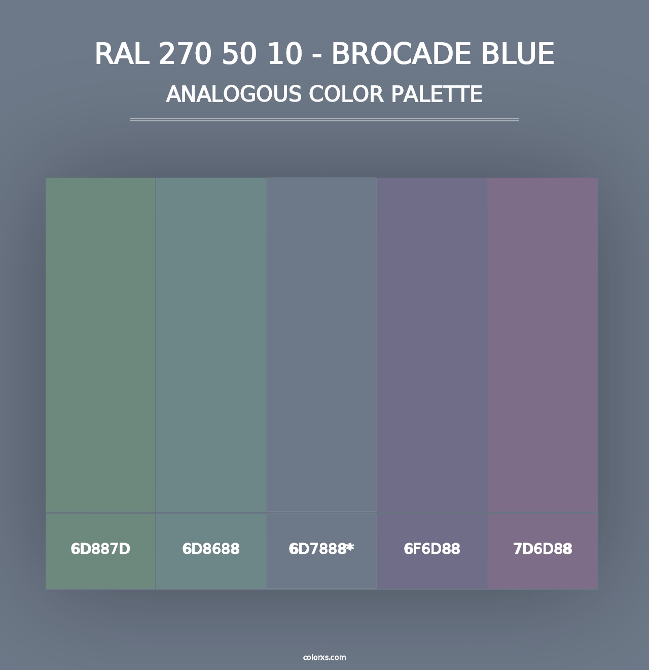 RAL 270 50 10 - Brocade Blue - Analogous Color Palette