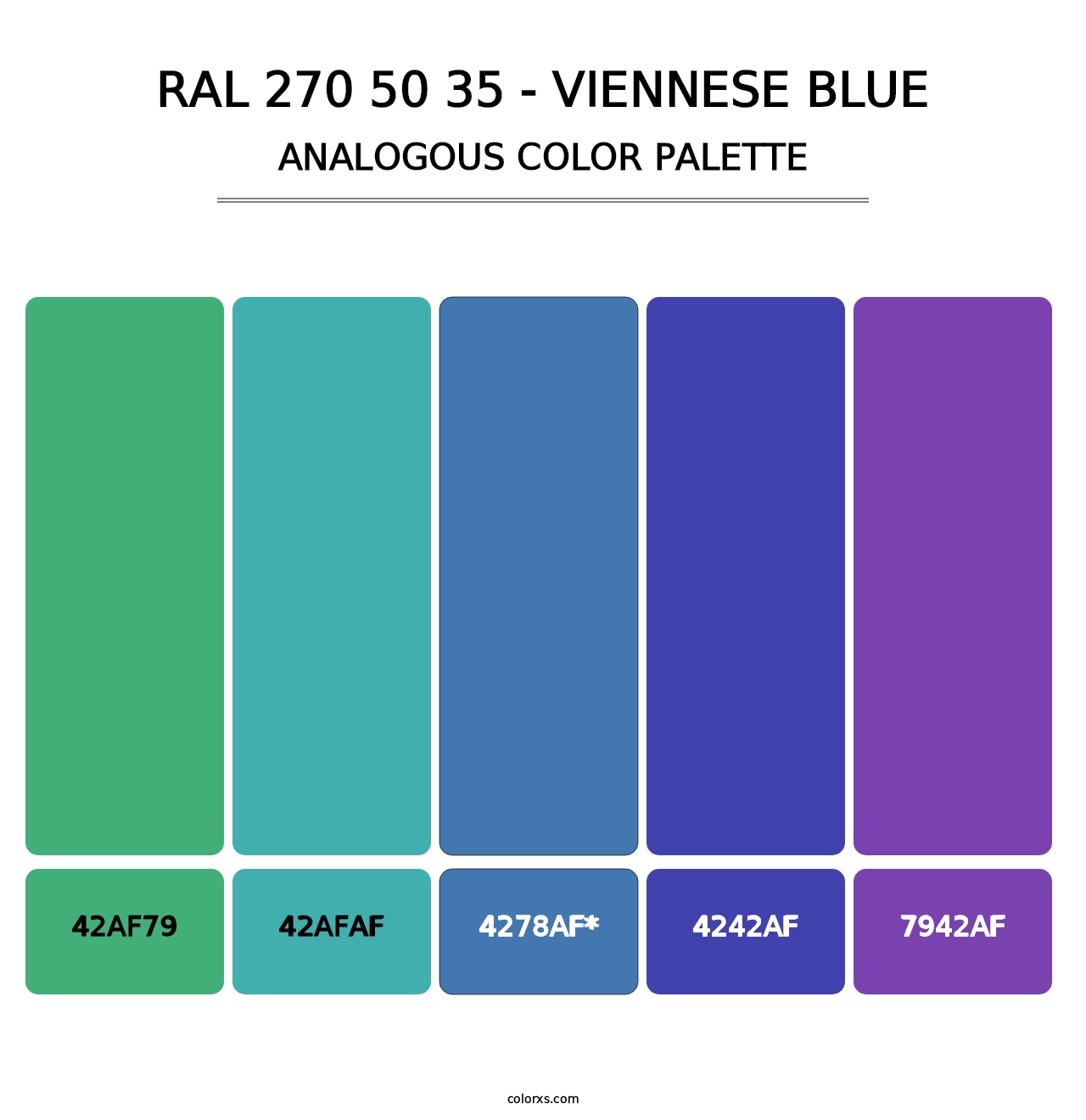 RAL 270 50 35 - Viennese Blue - Analogous Color Palette