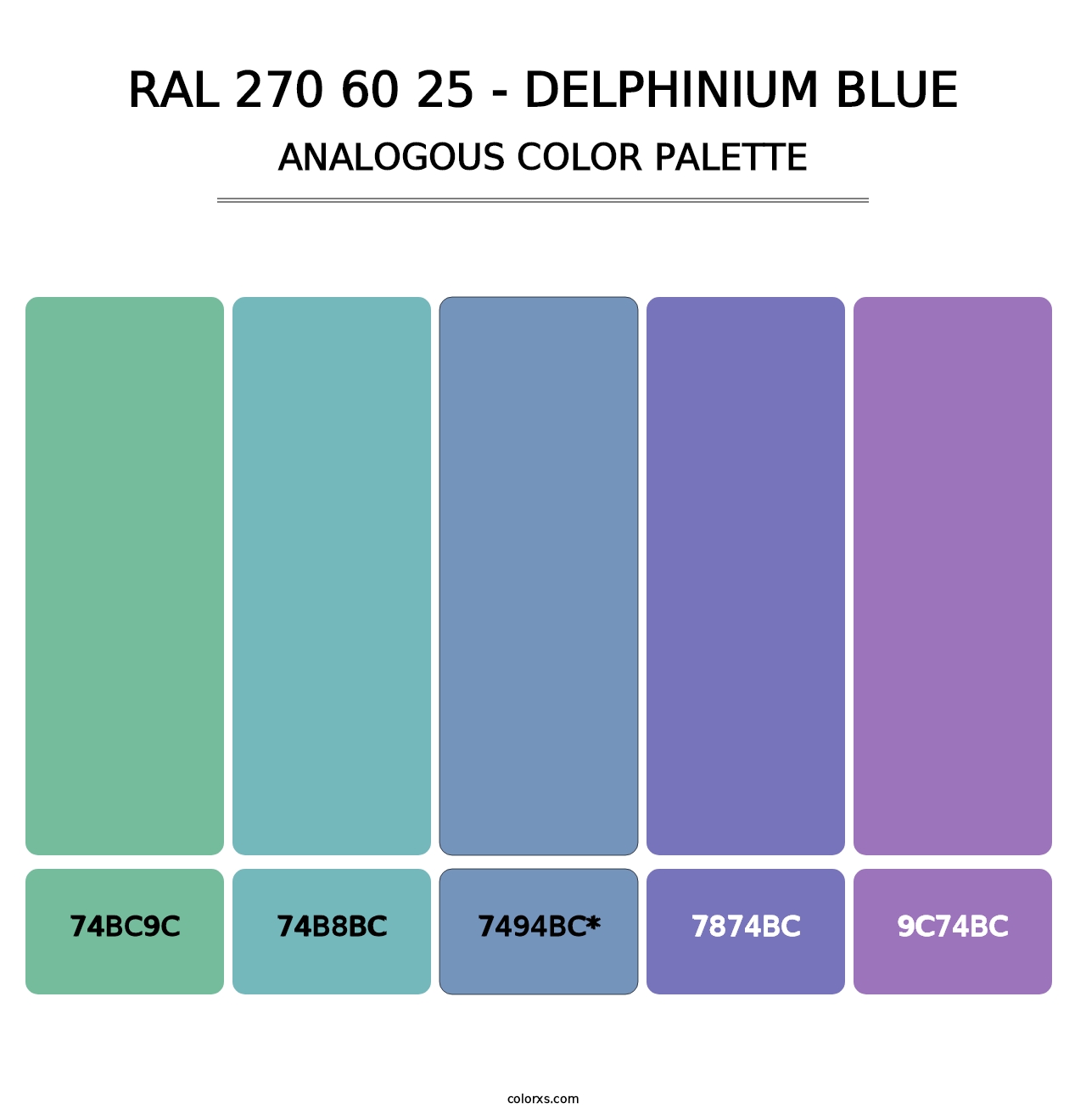 RAL 270 60 25 - Delphinium Blue - Analogous Color Palette