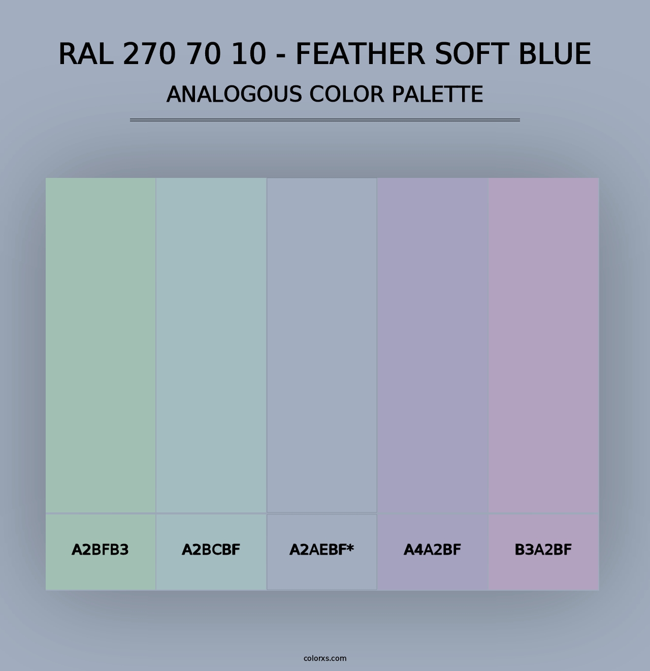 RAL 270 70 10 - Feather Soft Blue - Analogous Color Palette