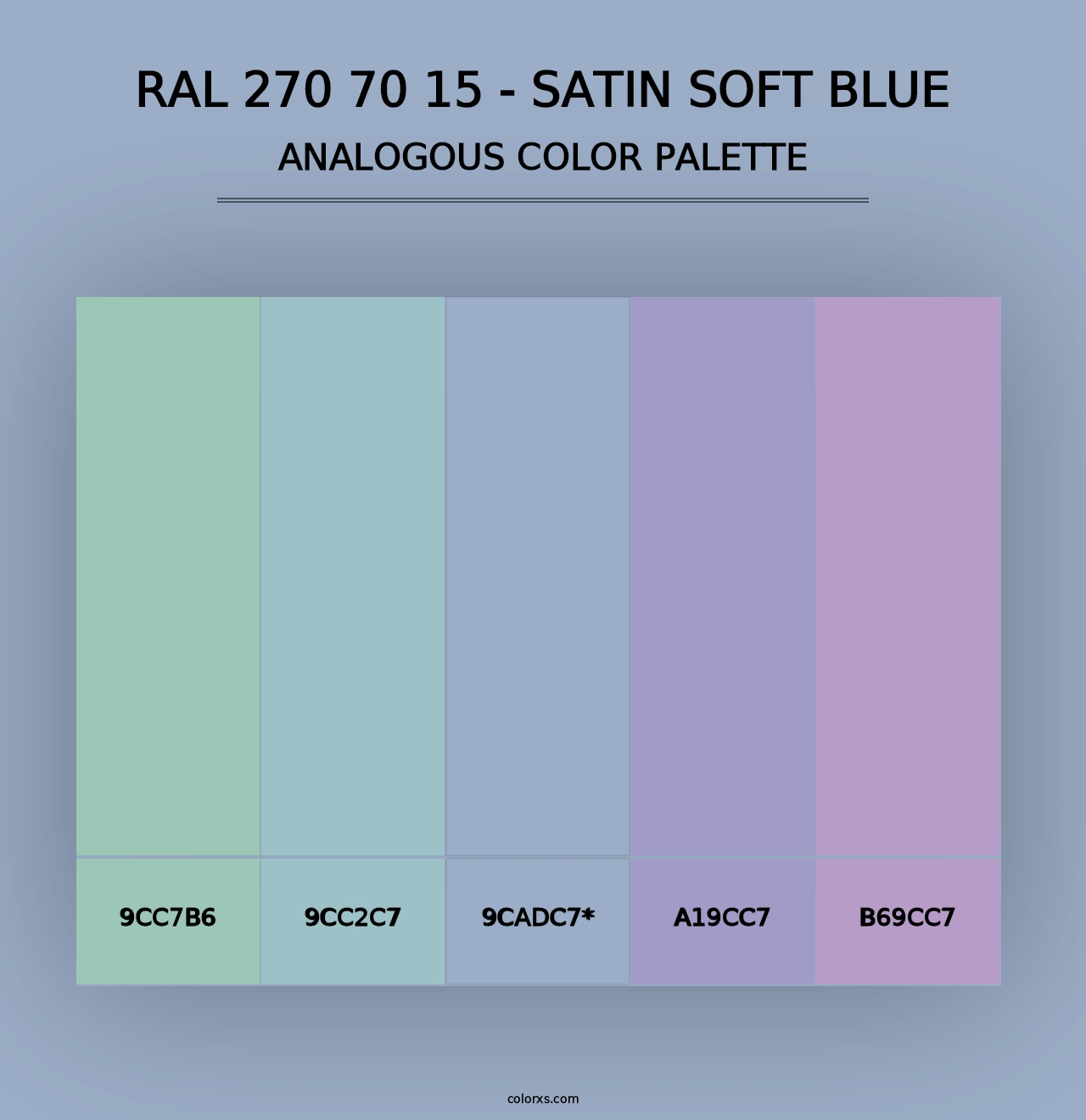 RAL 270 70 15 - Satin Soft Blue - Analogous Color Palette